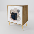 COLORFUL SHAPES Aparador de 1 Porta em Efeito Carvalho