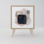 COLORFUL SHAPES Aparador de 1 Porta em Efeito Carvalho