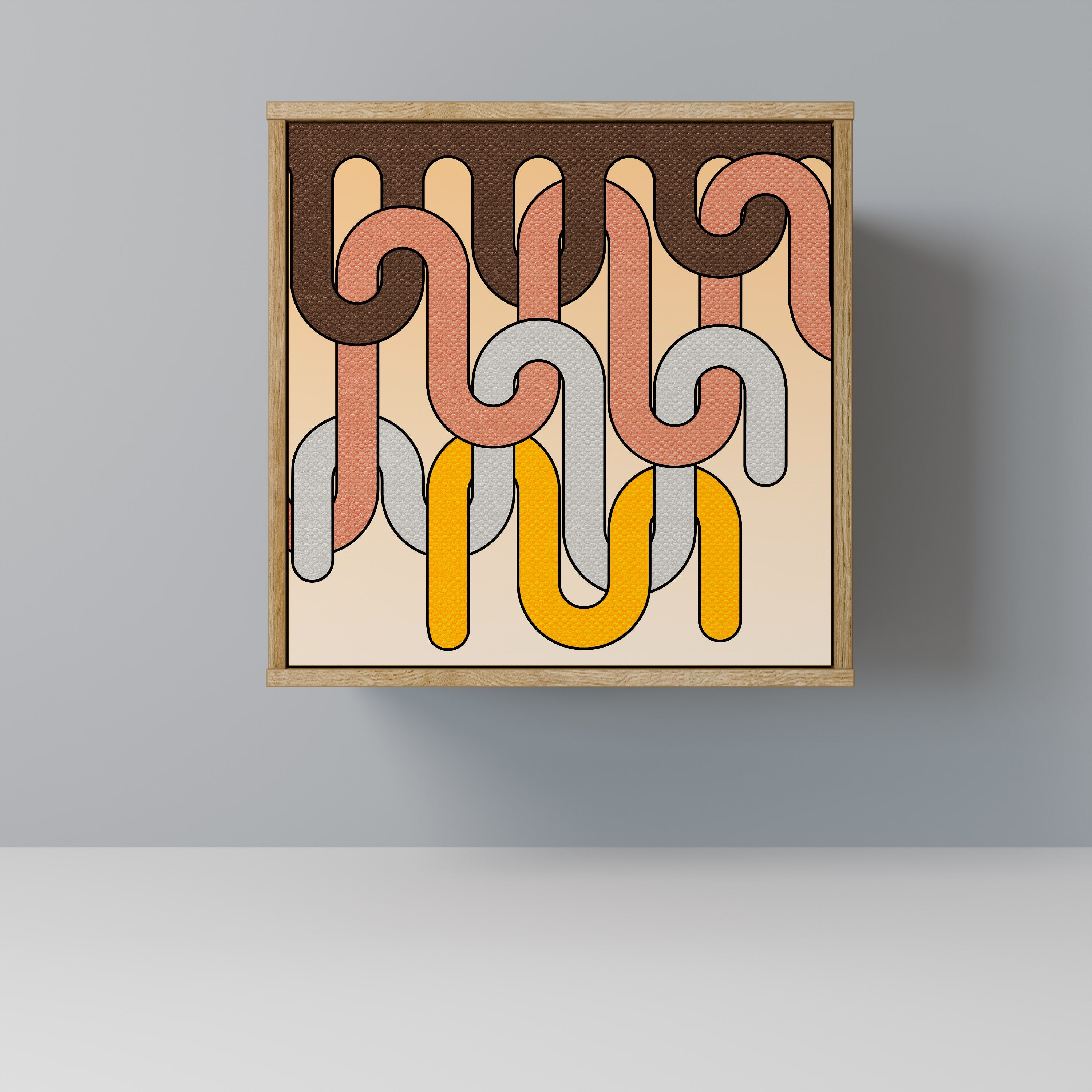 COLORFUL STRINGS Aparador de 1 Porta em Efeito Carvalho