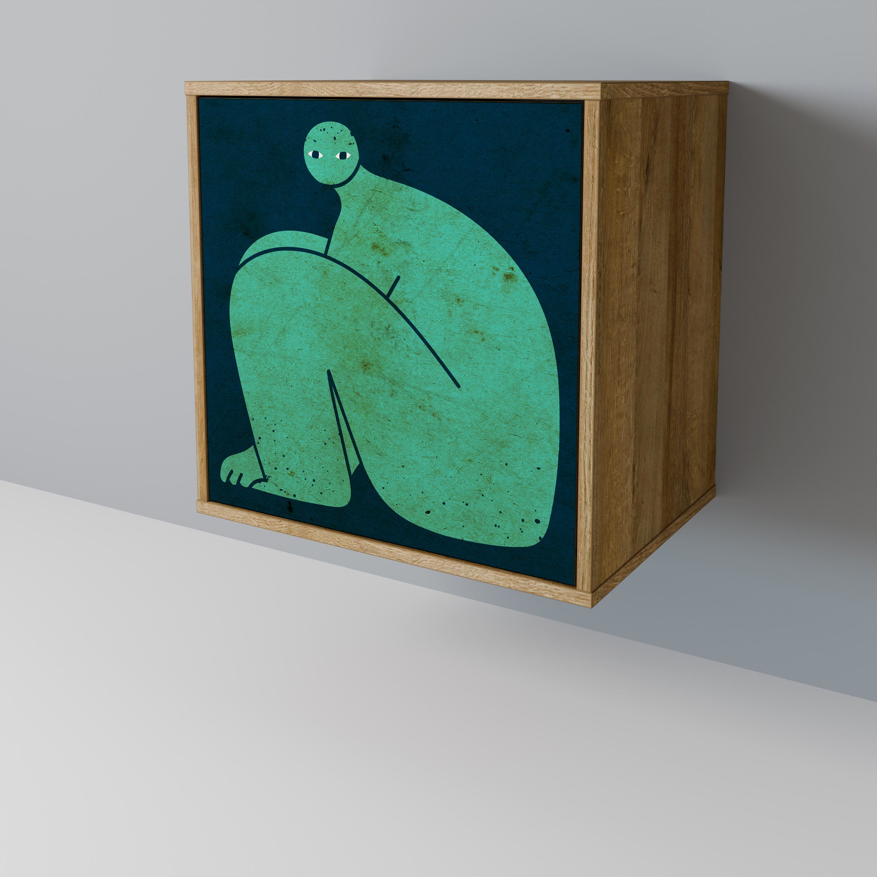 TOGETHER BUT SEPARATELY Aparador de 1 Porta em Efeito Carvalho