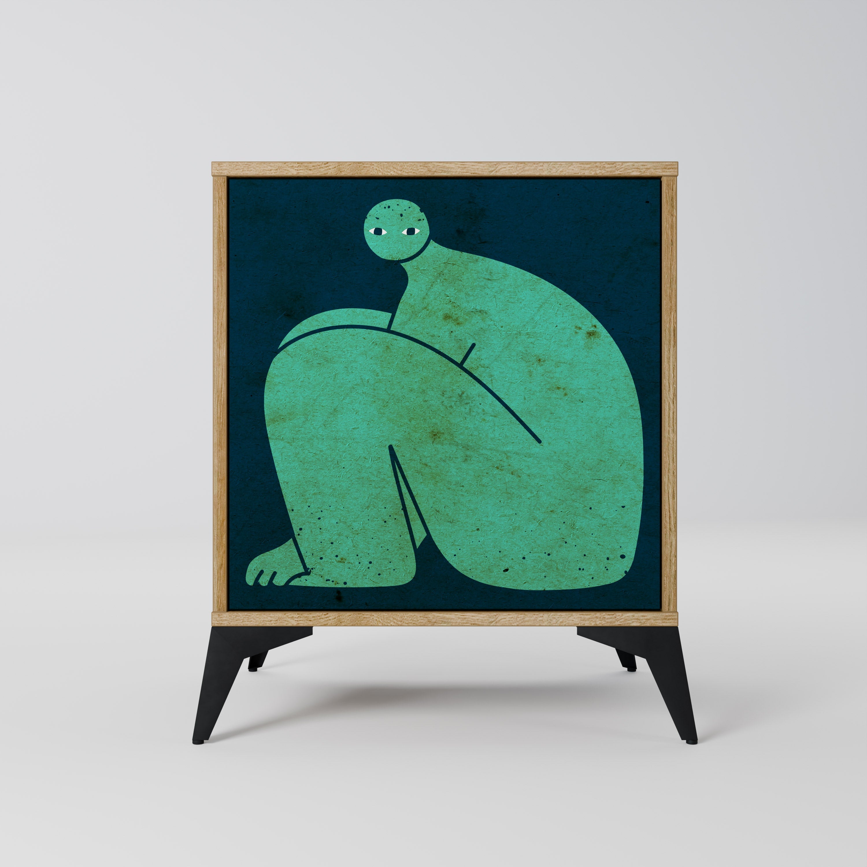 TOGETHER BUT SEPARATELY Aparador de 1 Porta em Efeito Carvalho