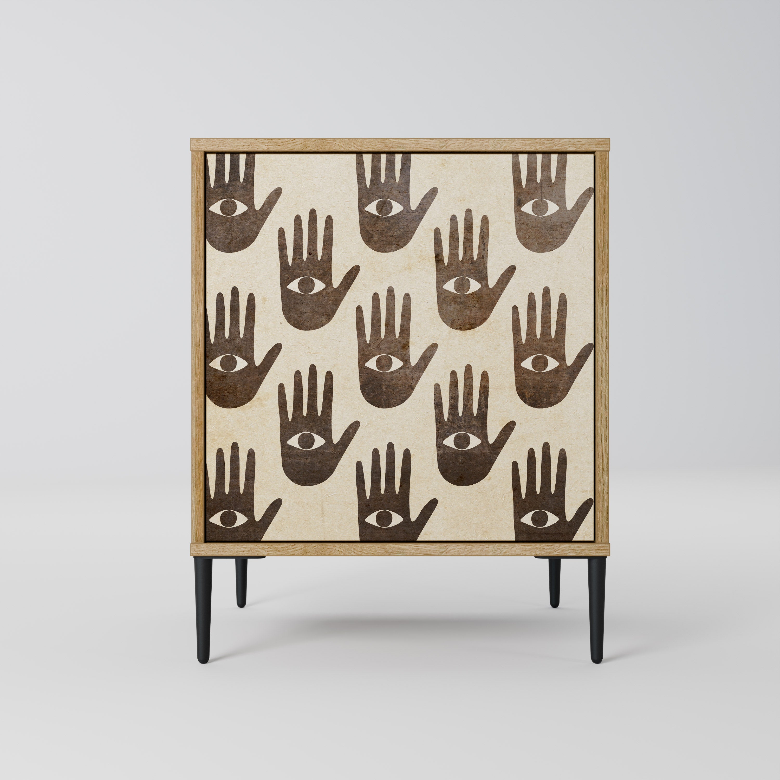 SEE MORE Aparador de 1 Porta em Efeito Carvalho