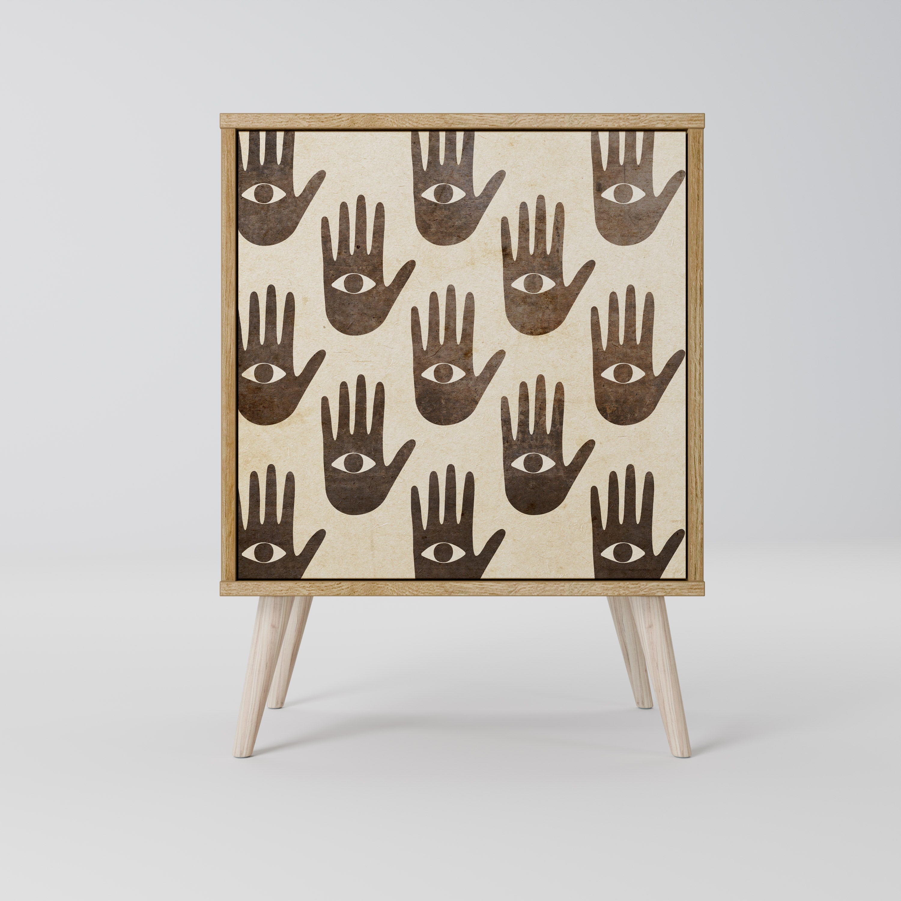 SEE MORE Aparador de 1 Porta em Efeito Carvalho