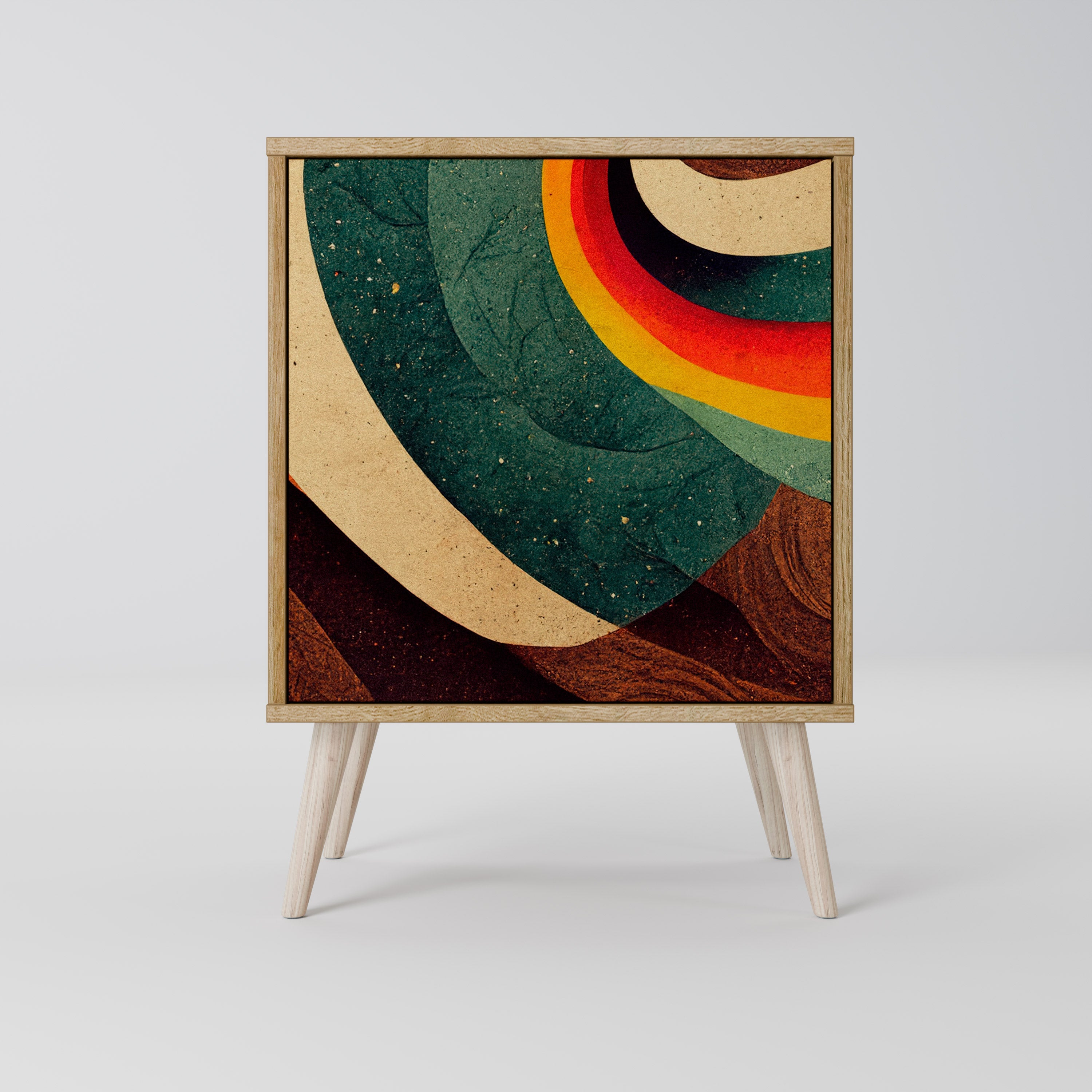 COLORFUL STRANDS Aparador de 1 Porta em Efeito Carvalho