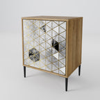 ASHEN ARIA Aparador de 1 Porta em Efeito Carvalho