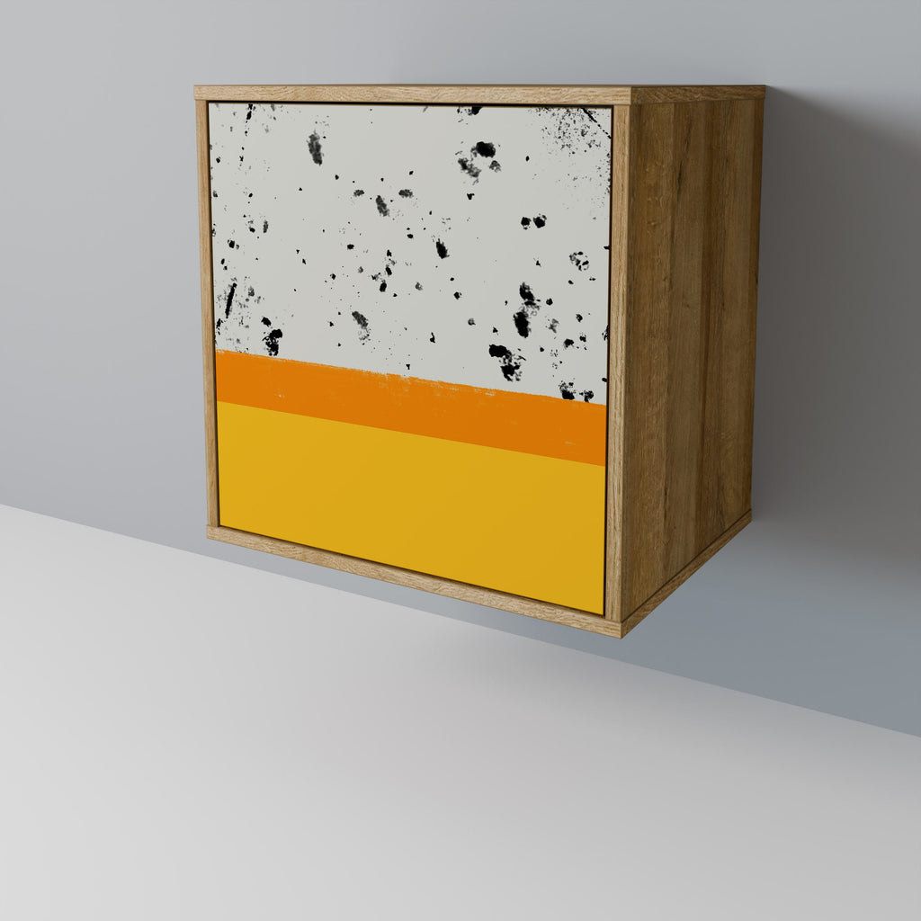 DYED BY ORANGE Aparador de 1 Porta em Efeito Carvalho