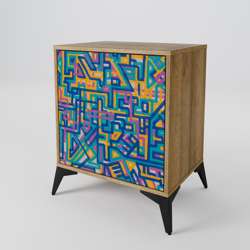 MEMORIES MAP 1-Door Sideboard in Oak Effect