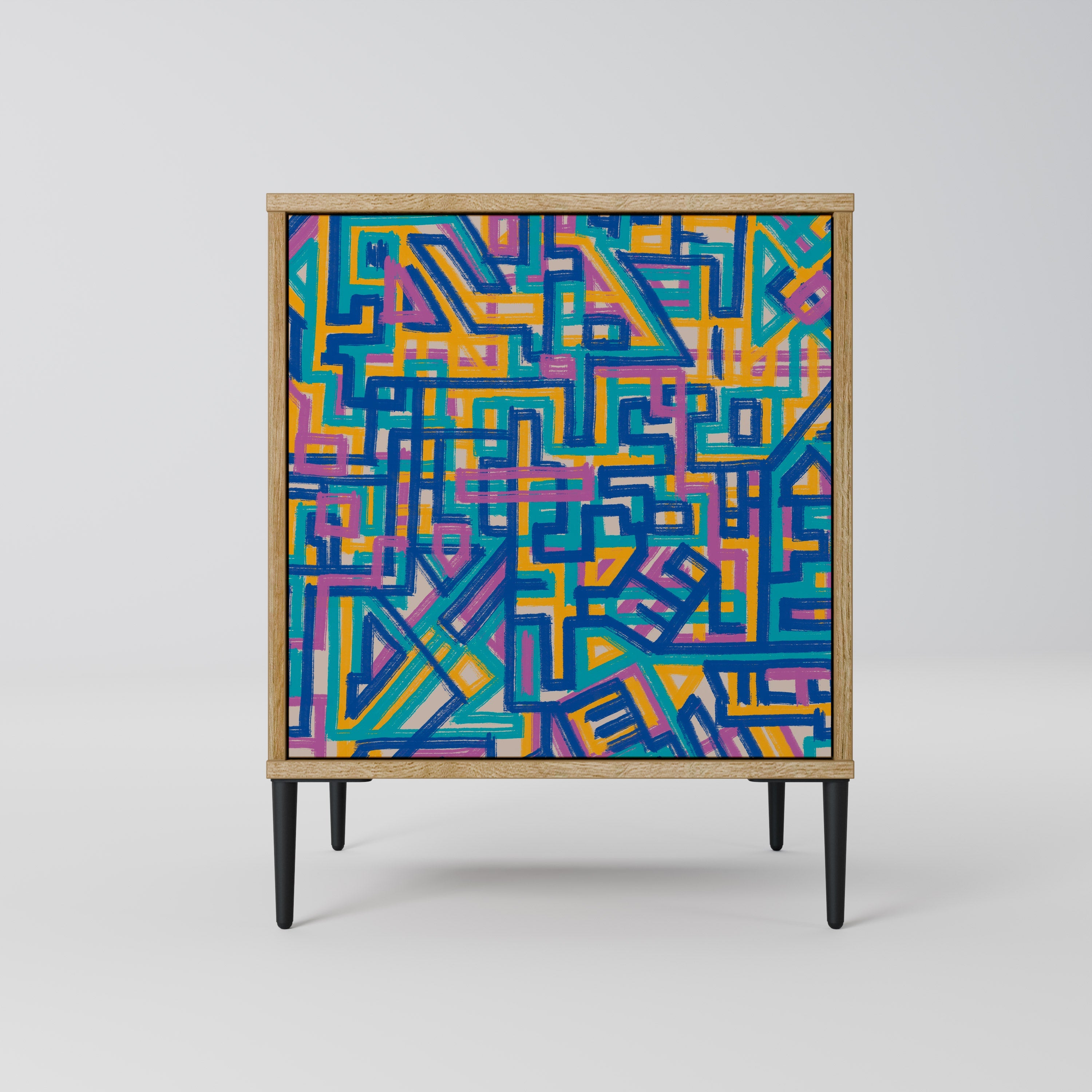 MEMORIES MAP Aparador de 1 Porta em Efeito Carvalho