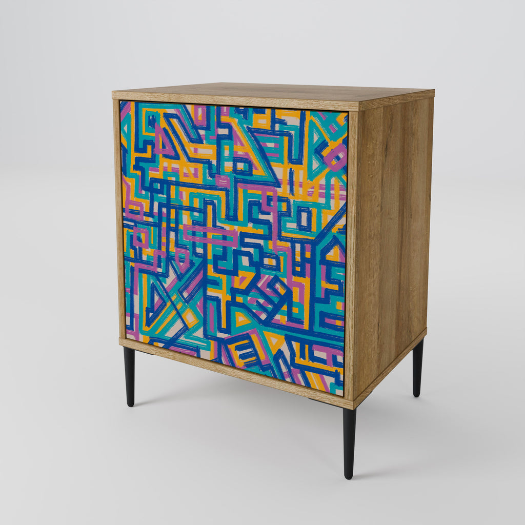 MEMORIES MAP 1-Door Sideboard in Oak Effect
