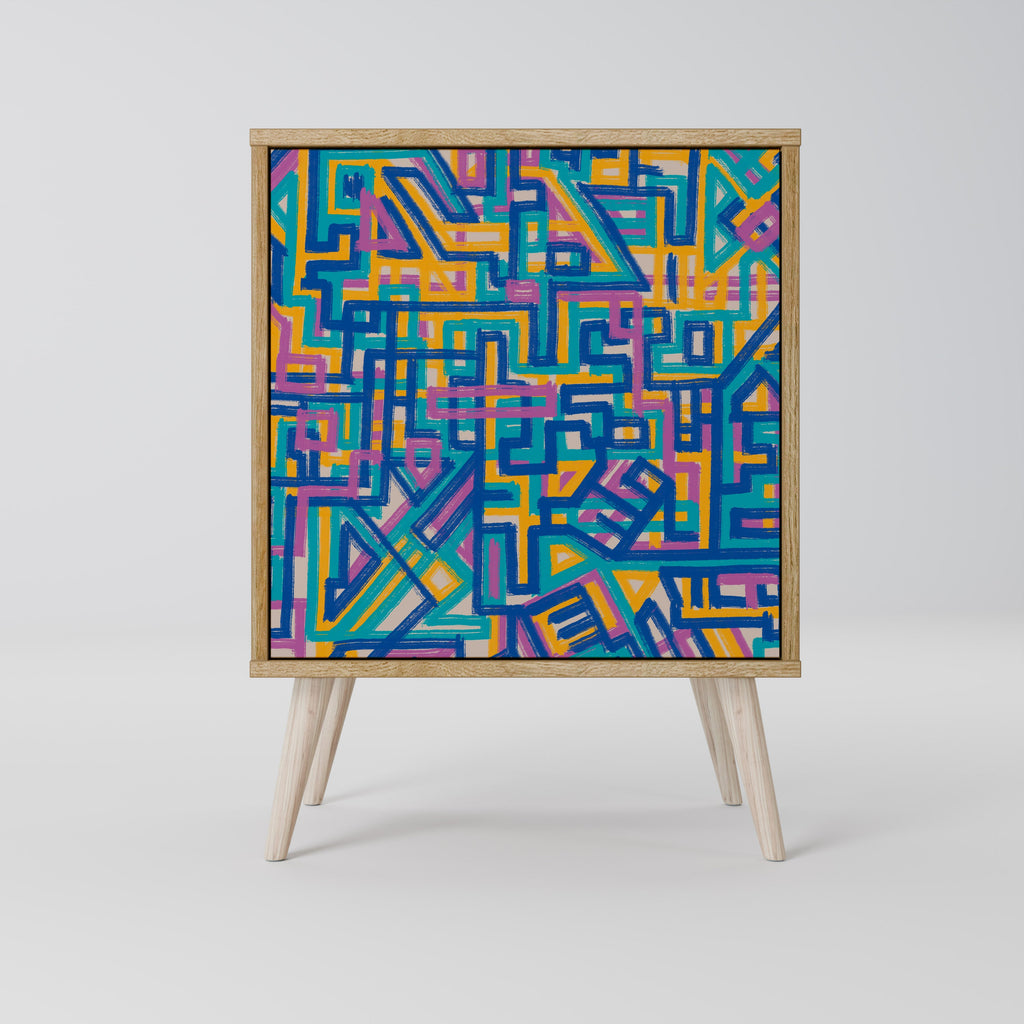 MEMORIES MAP 1-Door Sideboard in Oak Effect