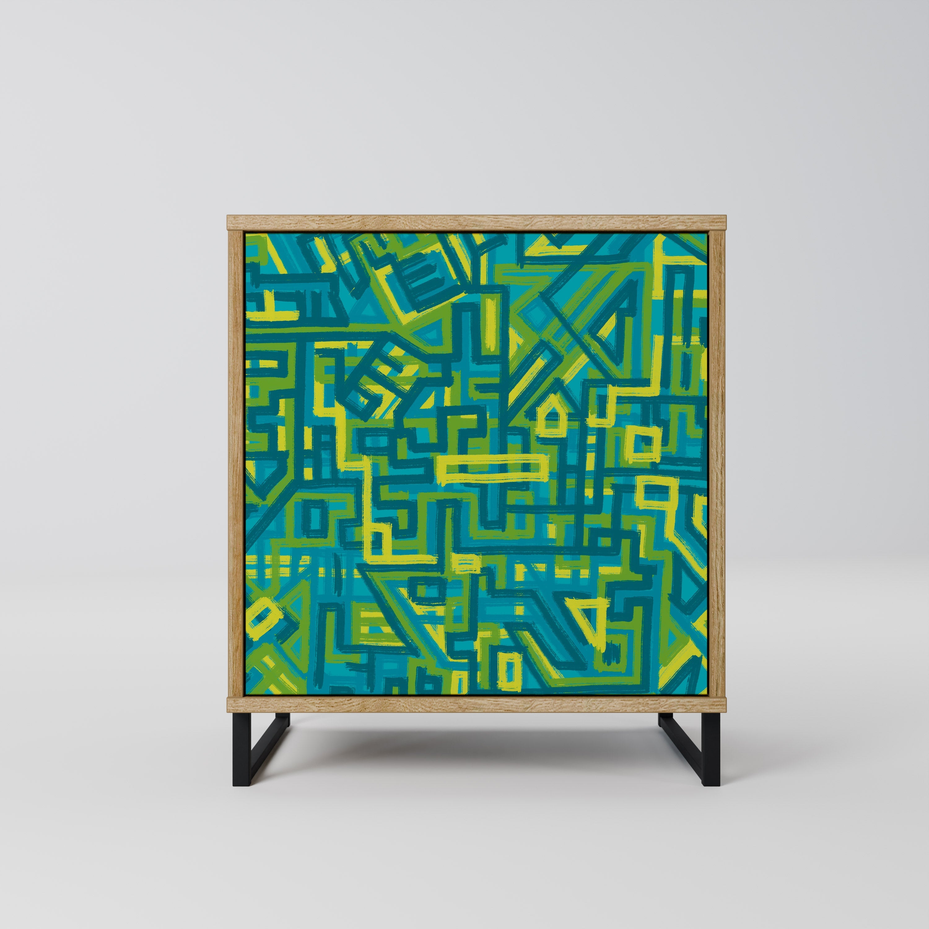 NOSTALGIC MEMORIES Aparador de 1 Porta em Efeito Carvalho