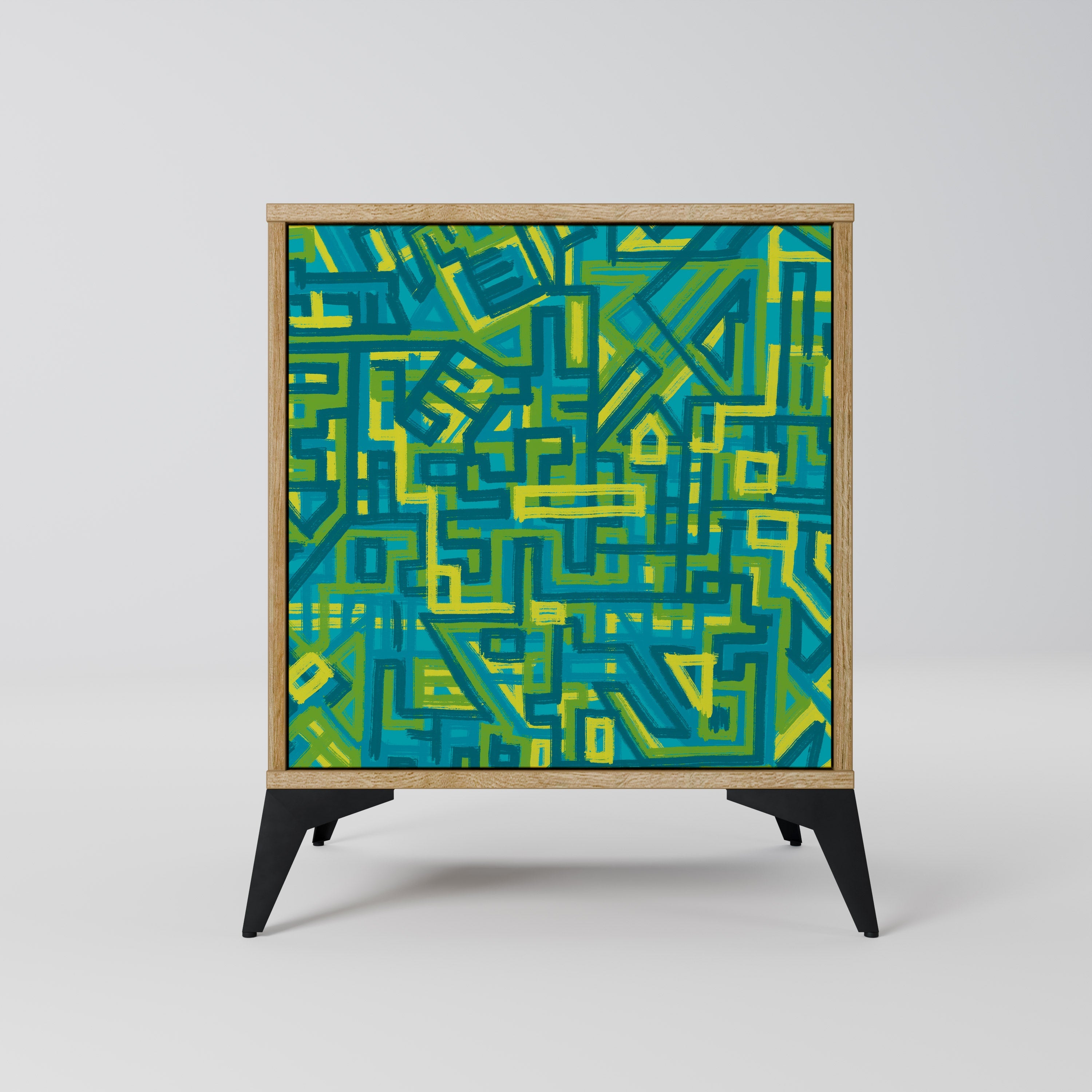 NOSTALGIC MEMORIES Aparador de 1 Porta em Efeito Carvalho