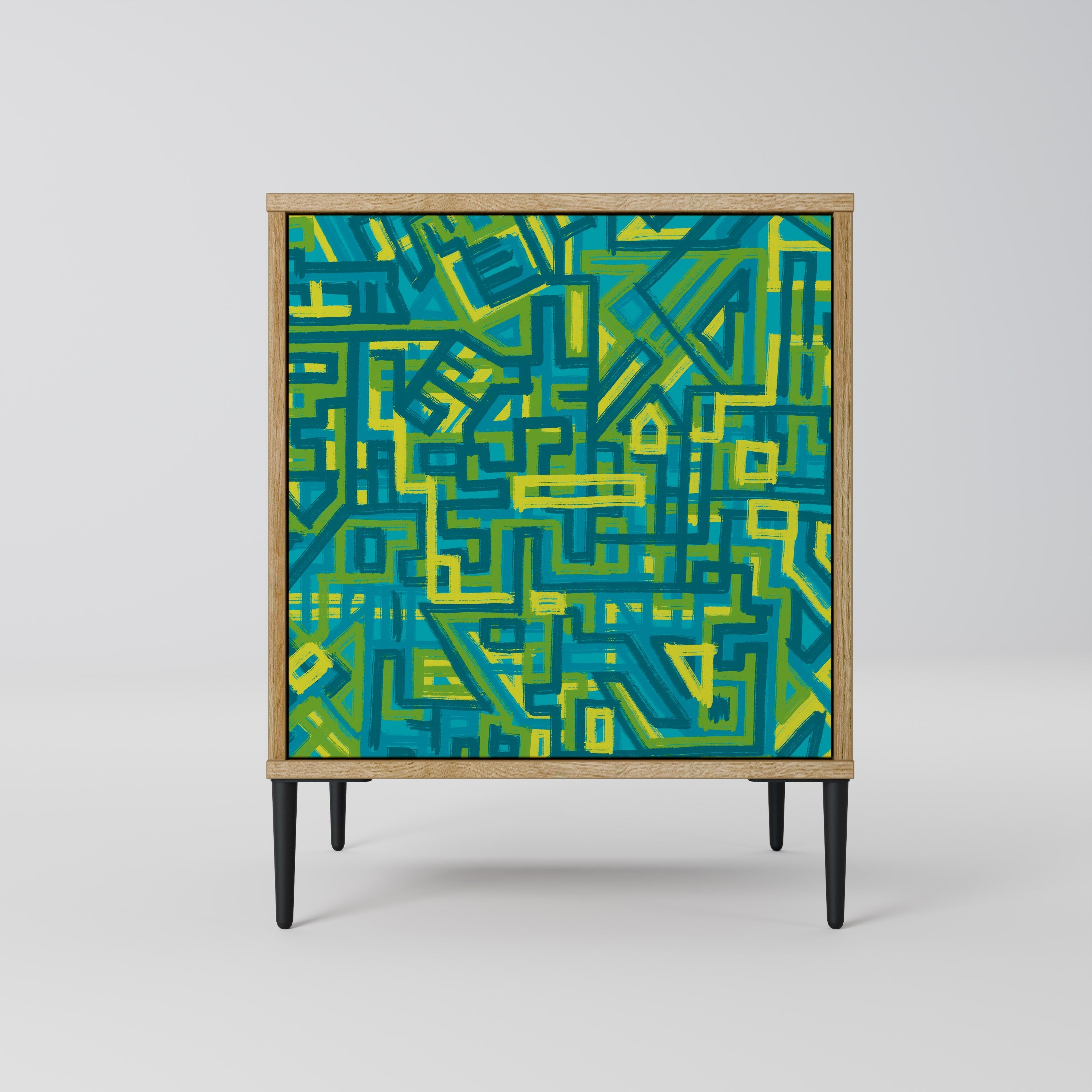 NOSTALGIC MEMORIES Aparador de 1 Porta em Efeito Carvalho