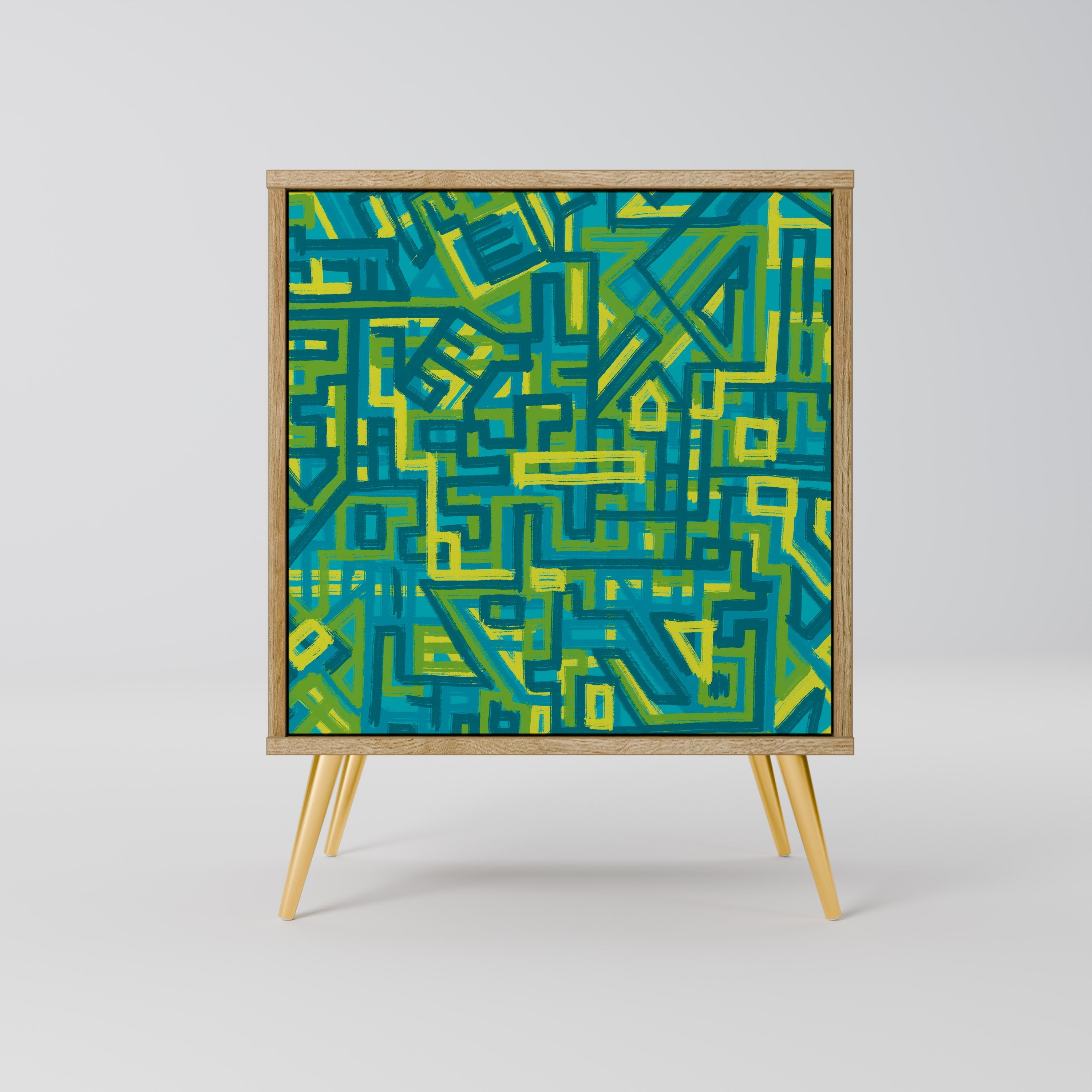 NOSTALGIC MEMORIES Aparador de 1 Porta em Efeito Carvalho