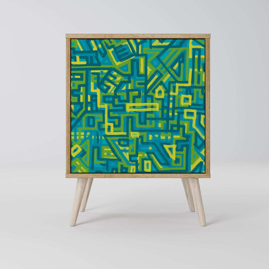 NOSTALGIC MEMORIES Aparador de 1 Porta em Efeito Carvalho