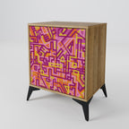 LOVELY MEMORIES Aparador de 1 Porta em Efeito Carvalho