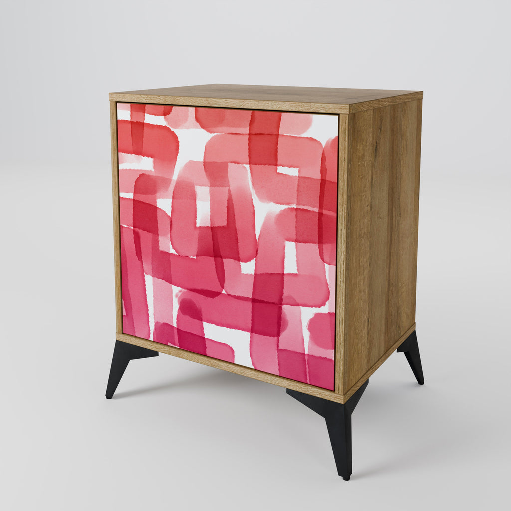 KALEIDOSCOPIC CUBISM 1-Door Sideboard in Oak Effect