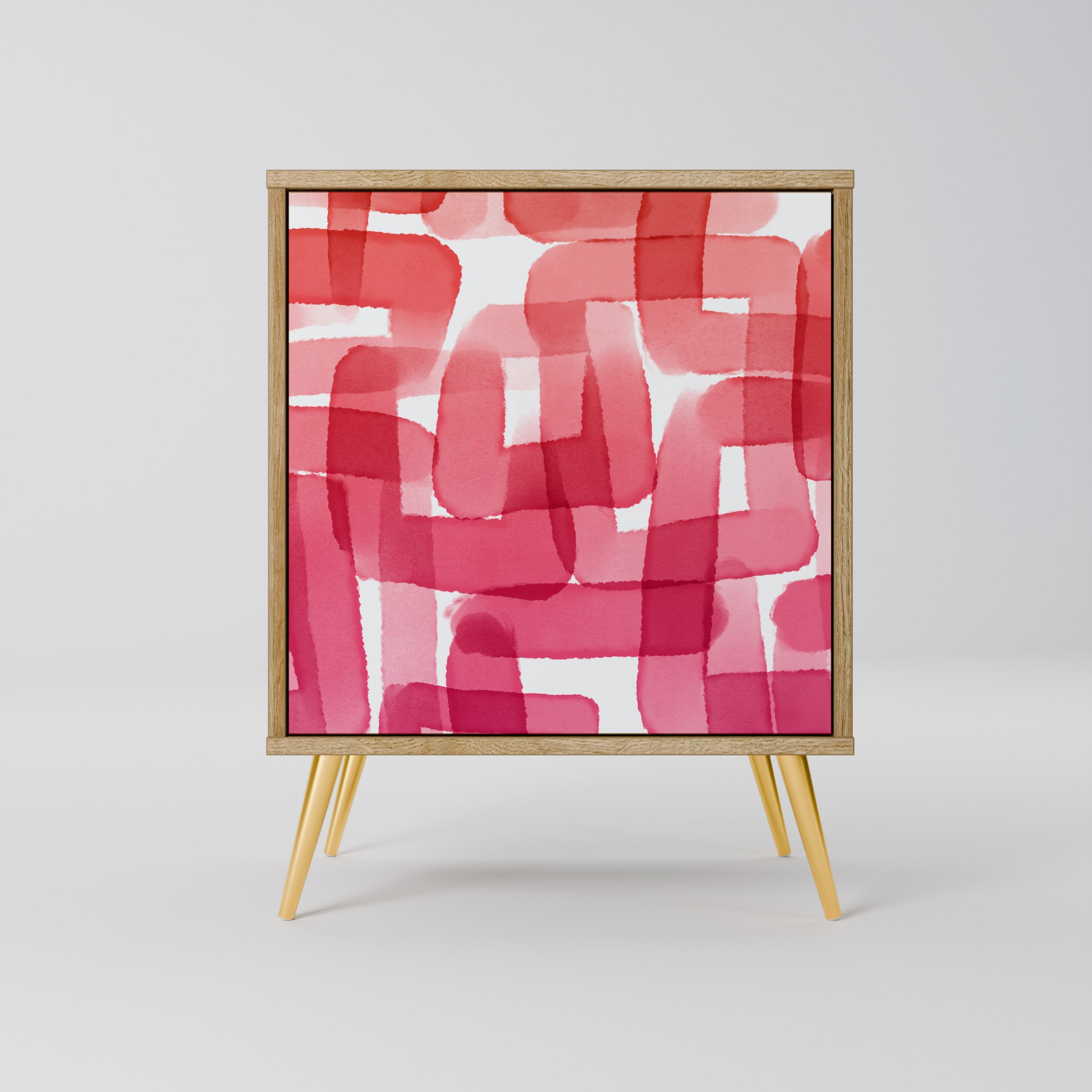 KALEIDOSCOPIC CUBISM Aparador de 1 Porta em Efeito Carvalho