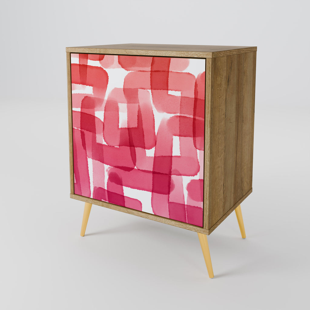 KALEIDOSCOPIC CUBISM 1-Door Sideboard in Oak Effect