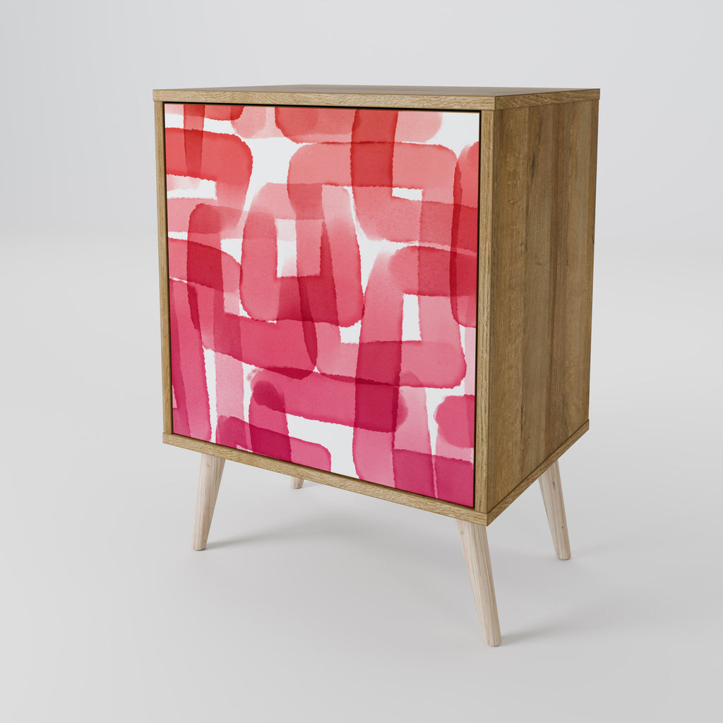 KALEIDOSCOPIC CUBISM 1-Door Sideboard in Oak Effect