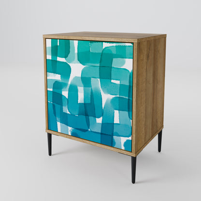 TURQUOISE RECTANGLES Aparador de 1 Porta