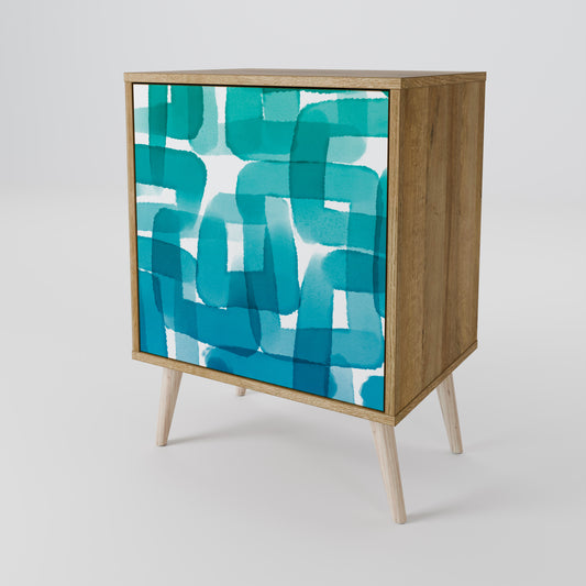 TURQUOISE RECTANGLES Aparador de 1 Porta