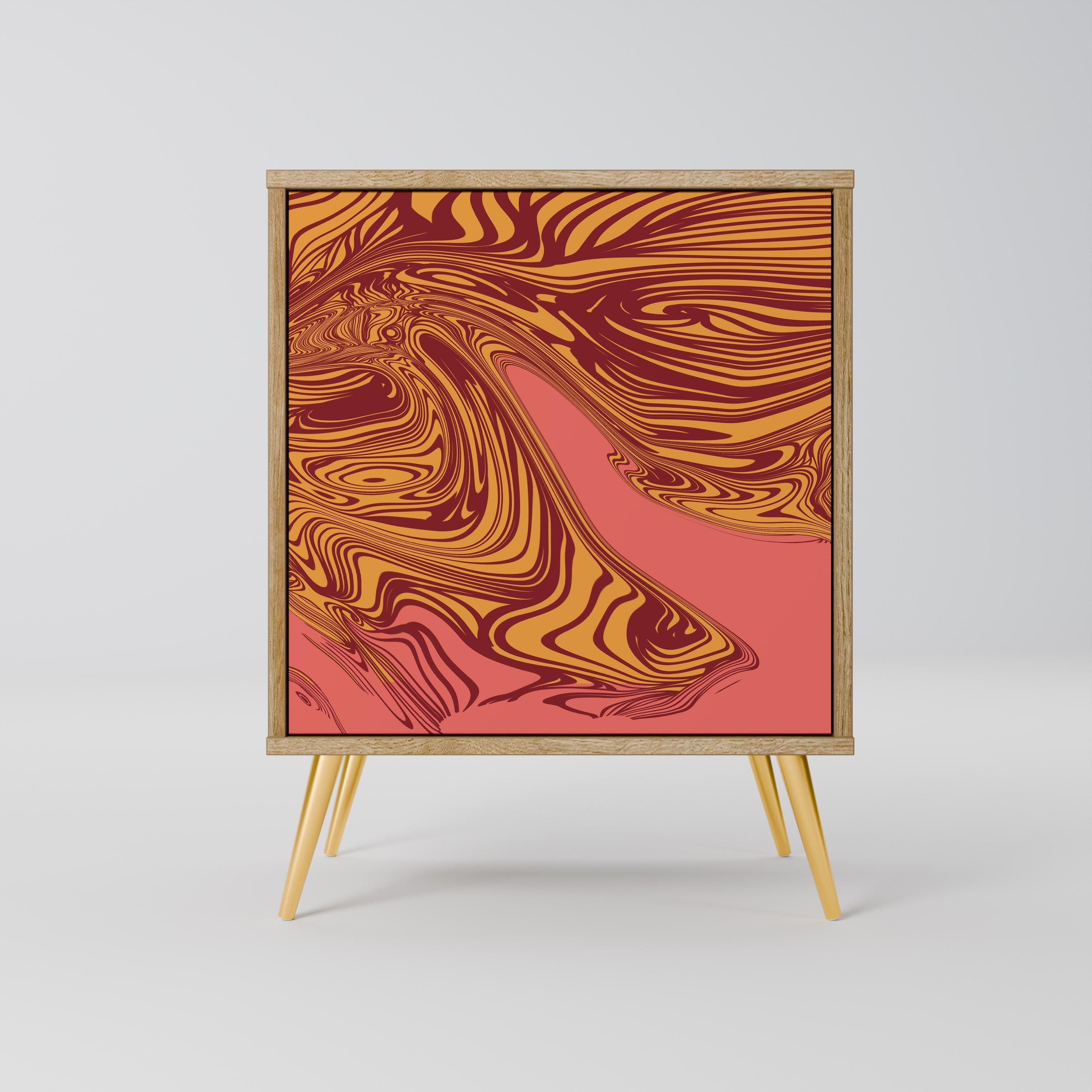 FLOATING THOUGHTS Aparador de 1 Porta em Efeito Carvalho