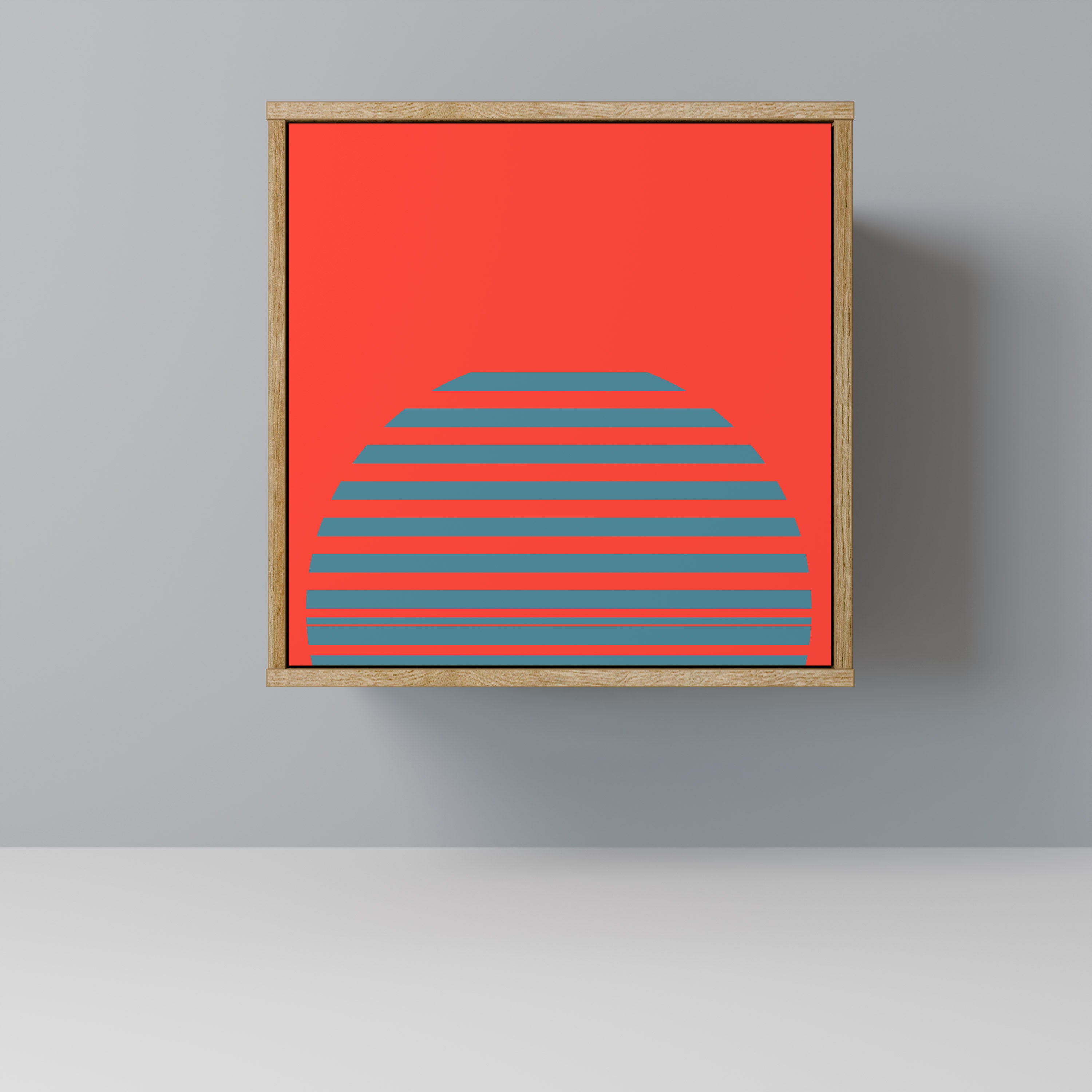 RISING GEOMETRY STARS Aparador de 1 Porta em Efeito Carvalho