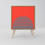 RISING GEOMETRY STARS Aparador de 1 Porta em Efeito Carvalho