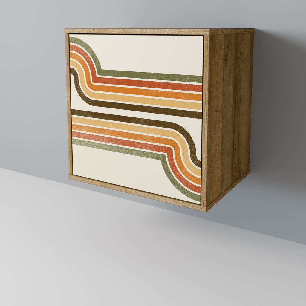 EXCEPTIONAL STREAM Aparador de 1 Porta em Efeito Carvalho