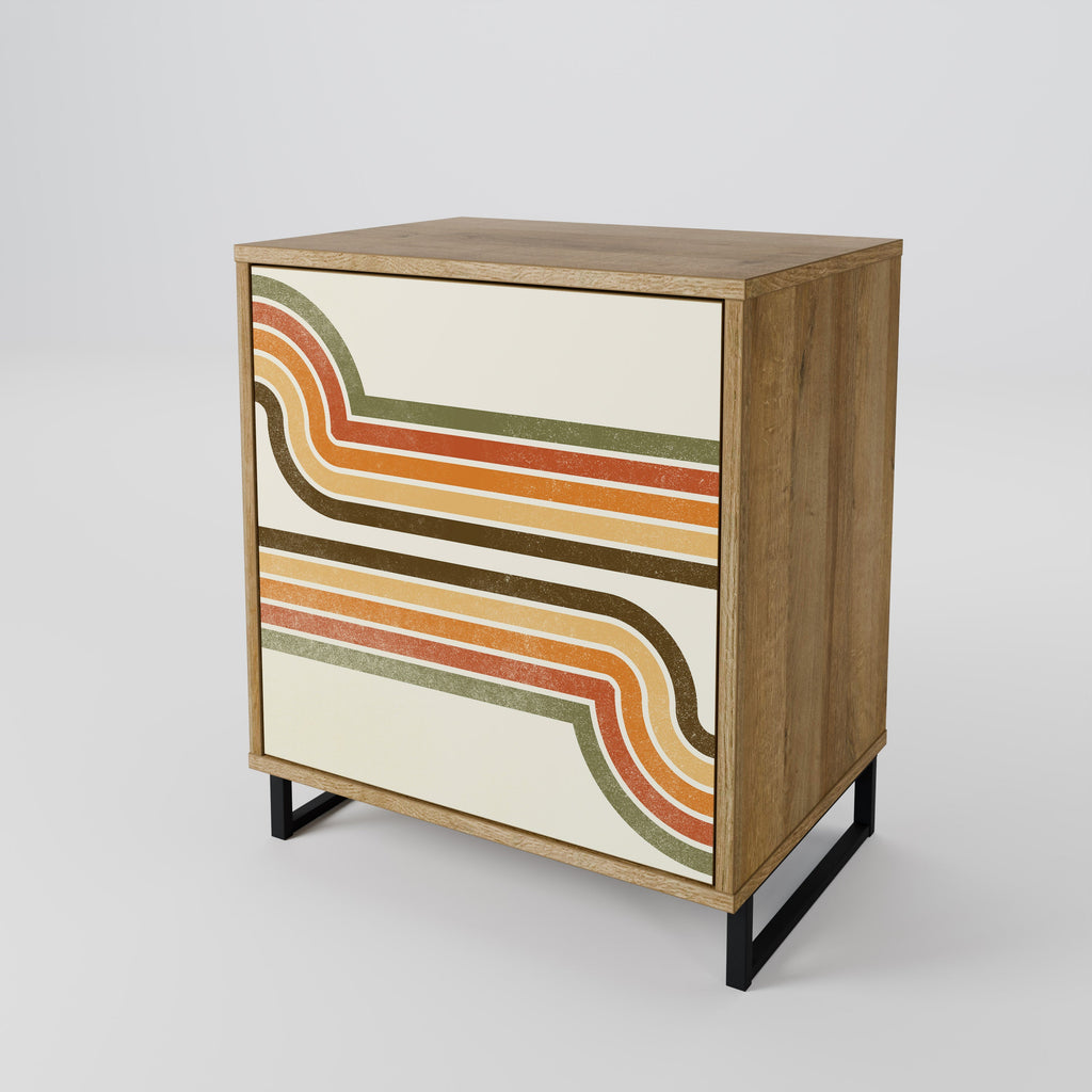 EXCEPTIONAL STREAM Aparador de 1 Porta em Efeito Carvalho