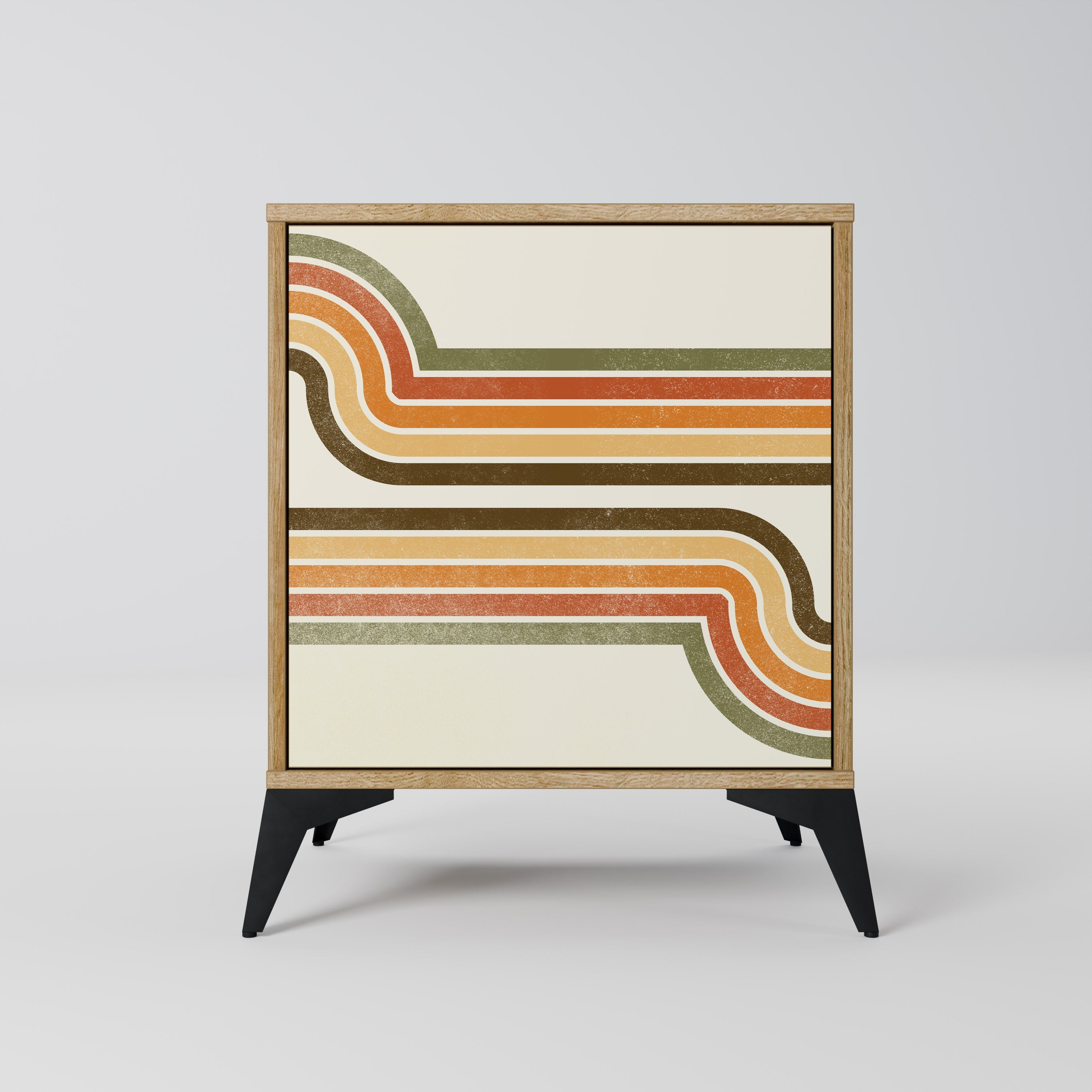 EXCEPTIONAL STREAM Aparador de 1 Porta em Efeito Carvalho