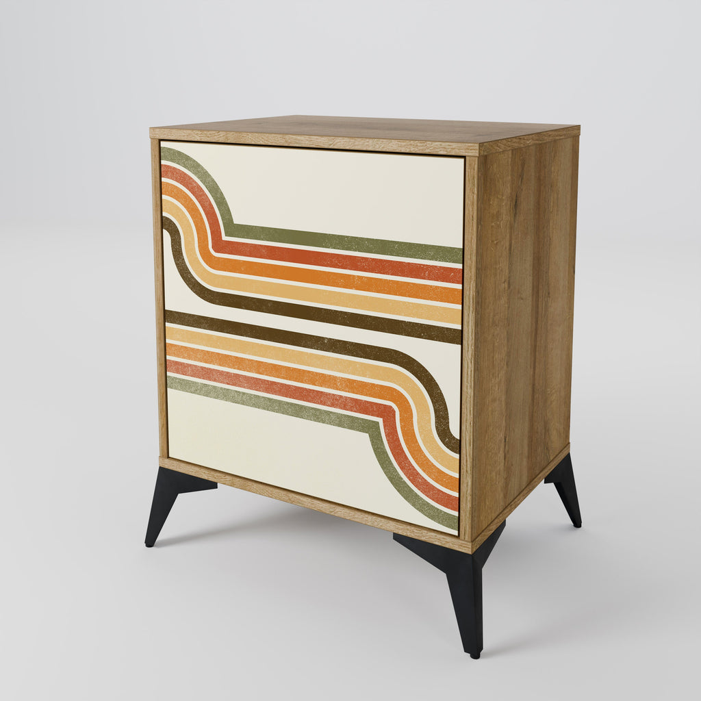 EXCEPTIONAL STREAM Aparador de 1 Porta em Efeito Carvalho