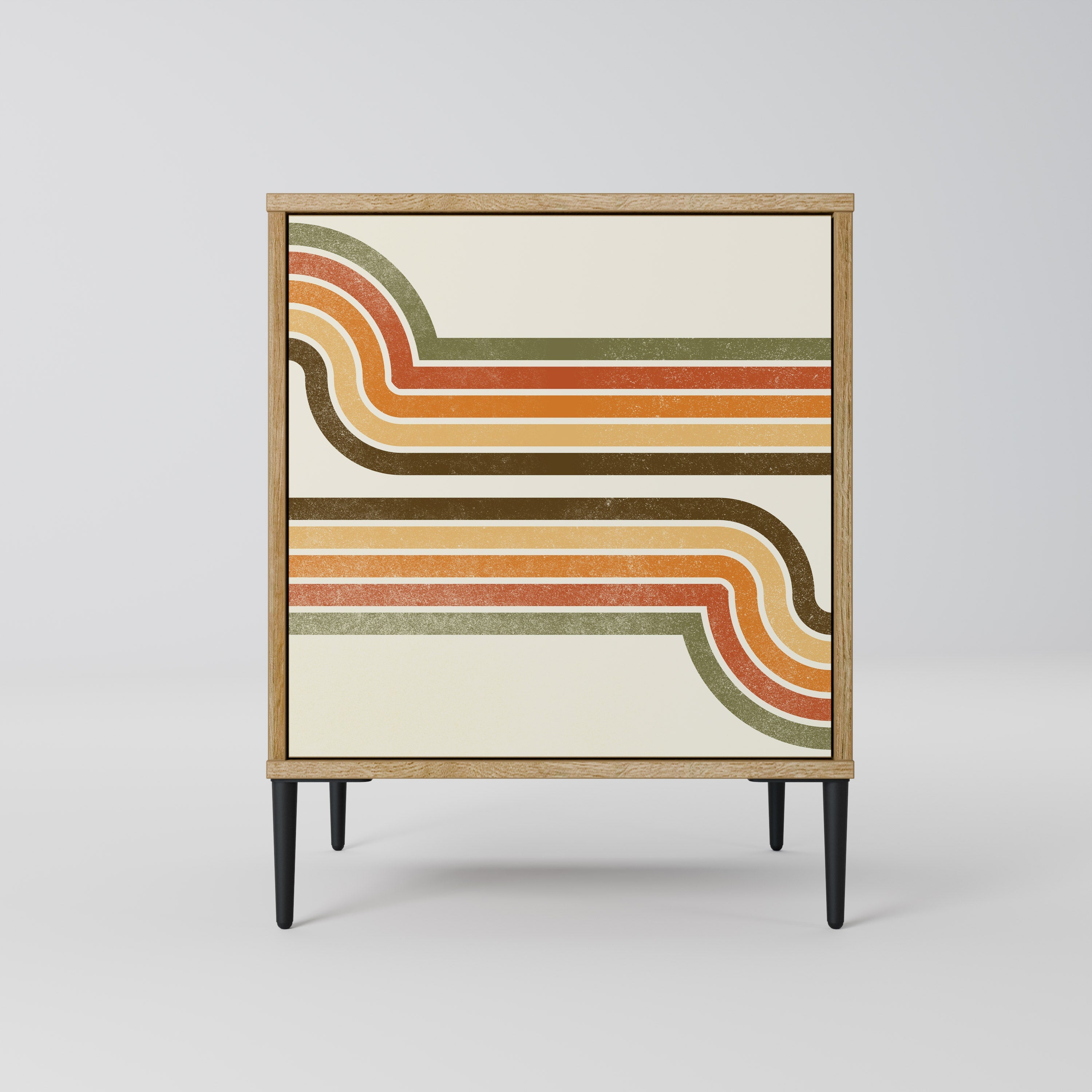 EXCEPTIONAL STREAM Aparador de 1 Porta em Efeito Carvalho