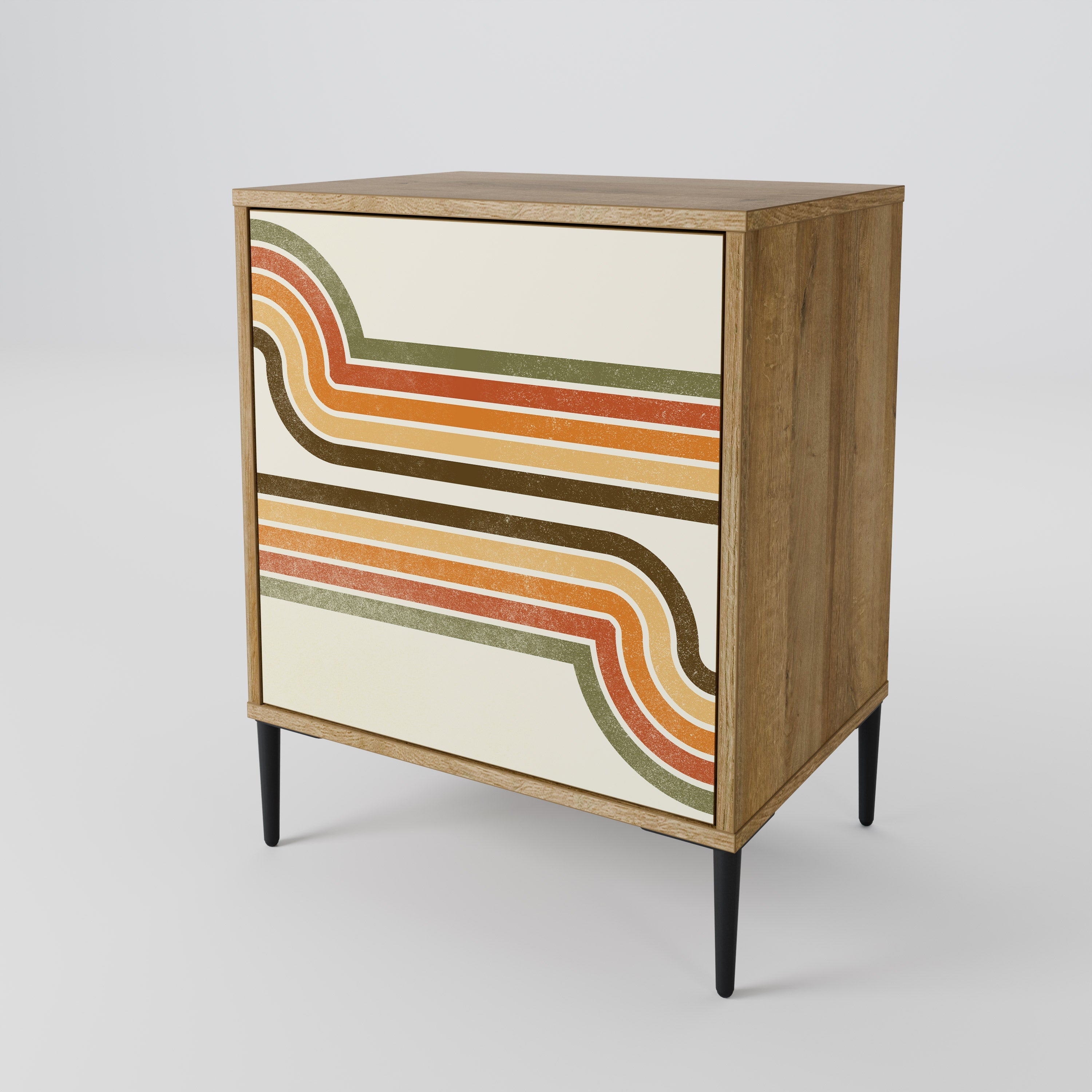 EXCEPTIONAL STREAM Aparador de 1 Porta em Efeito Carvalho