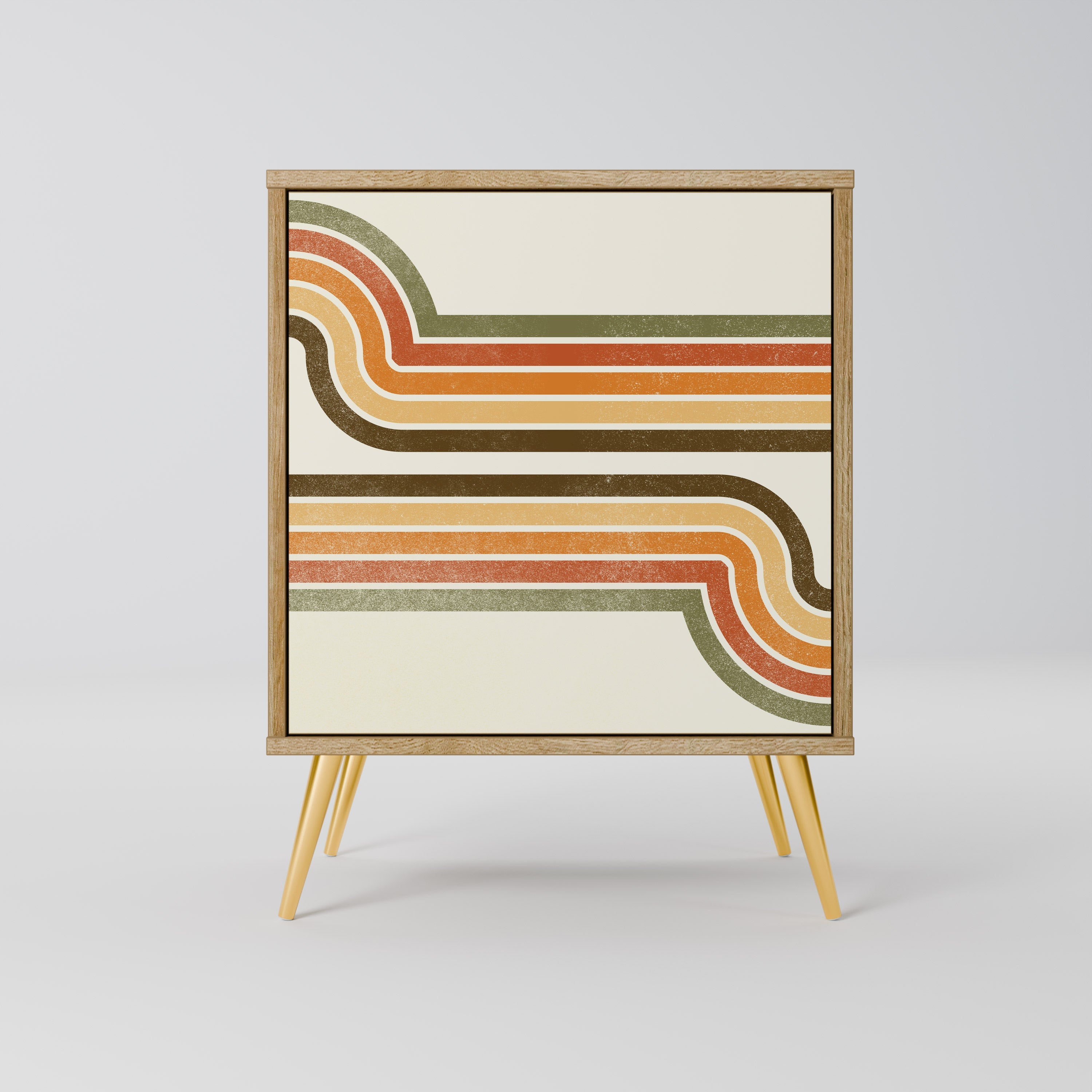 EXCEPTIONAL STREAM Aparador de 1 Porta em Efeito Carvalho