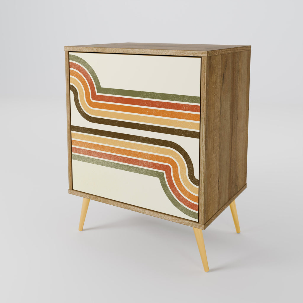 EXCEPTIONAL STREAM Aparador de 1 Porta em Efeito Carvalho