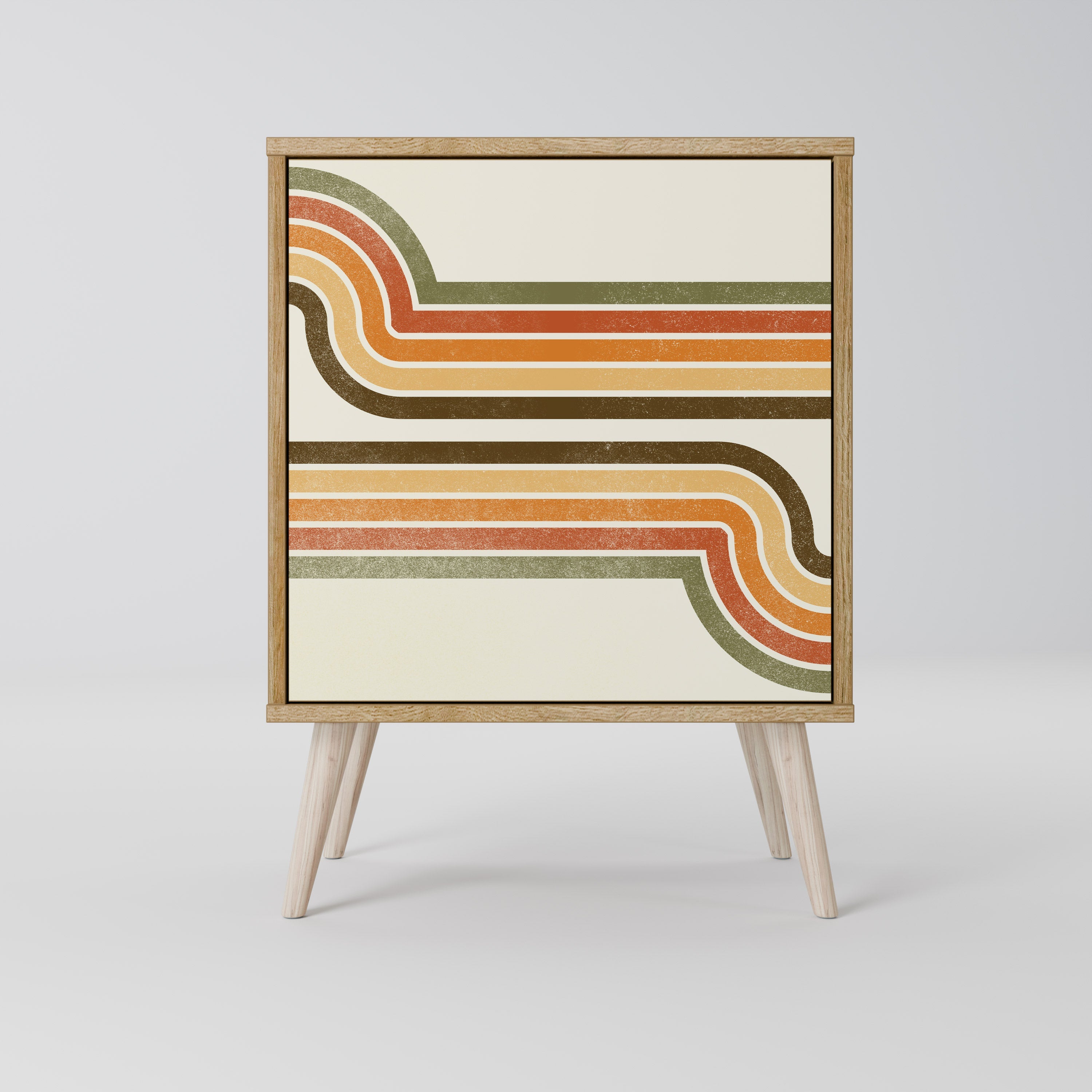 EXCEPTIONAL STREAM Aparador de 1 Porta em Efeito Carvalho