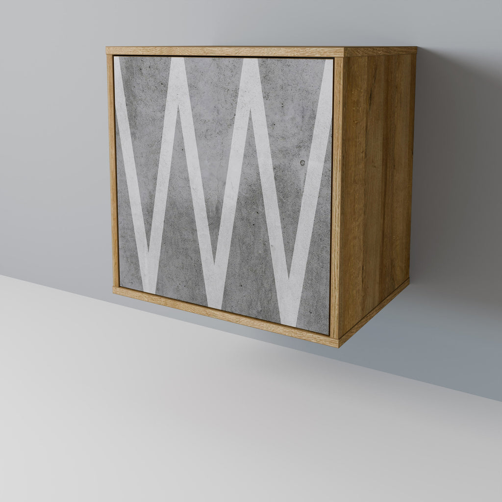 SOLID ZIG ZAG Aparador de 1 Porta em Efeito Carvalho