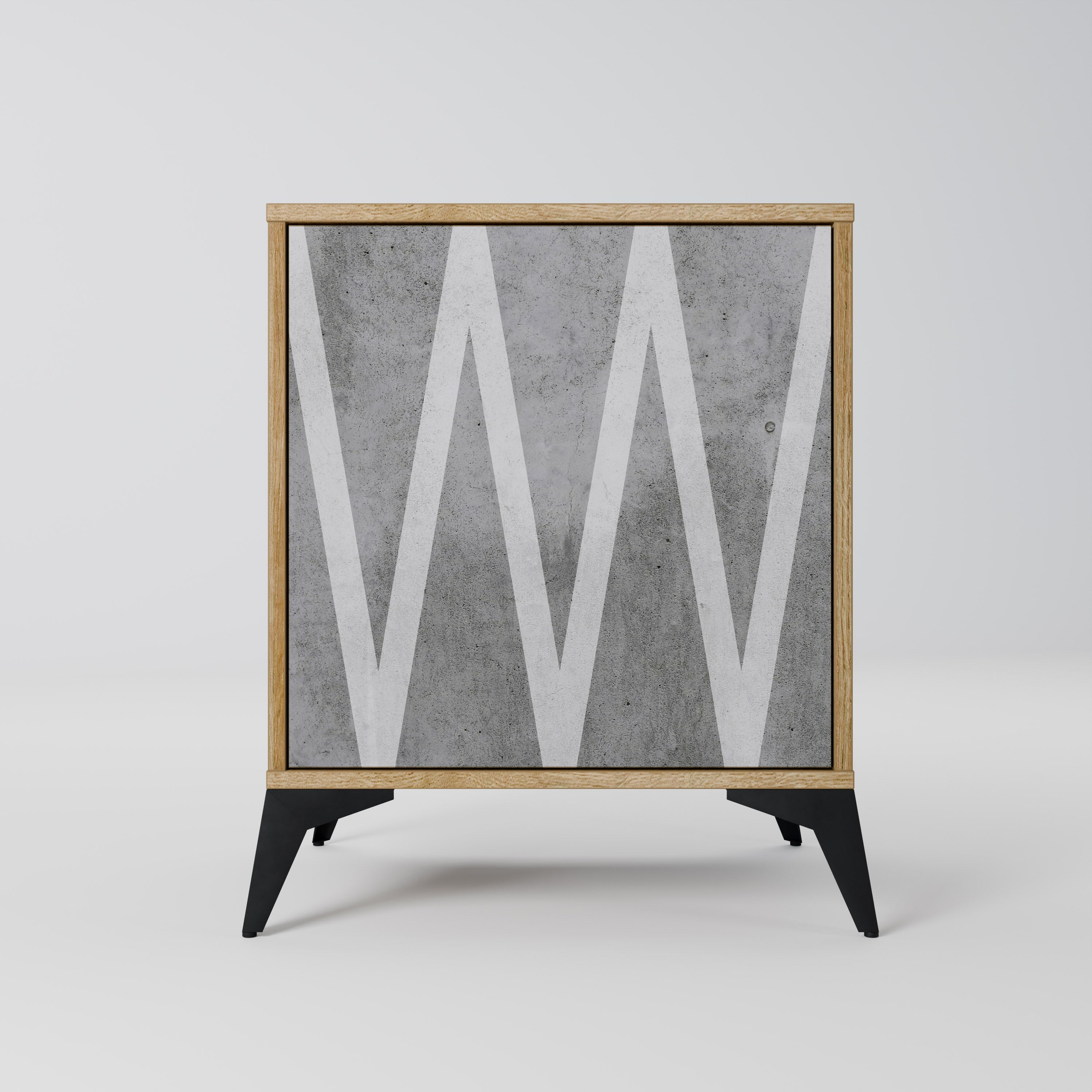 SOLID ZIG ZAG Aparador de 1 Porta em Efeito Carvalho