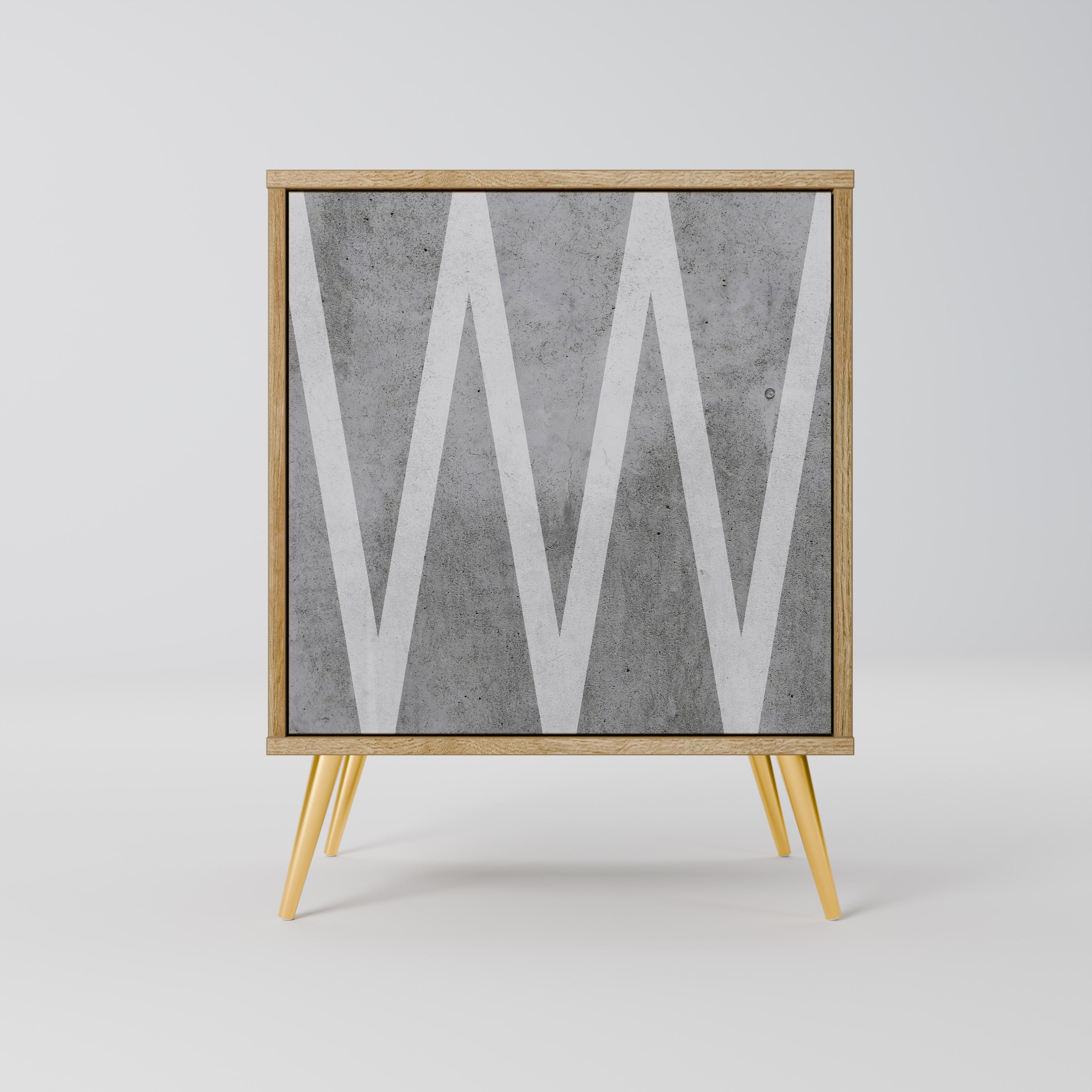 SOLID ZIG ZAG Aparador de 1 Porta em Efeito Carvalho