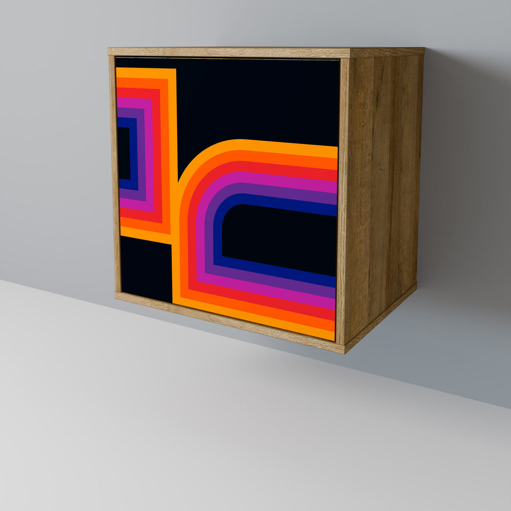 BLINDED BY THE LIGHTS Aparador de 1 Porta em Efeito Carvalho