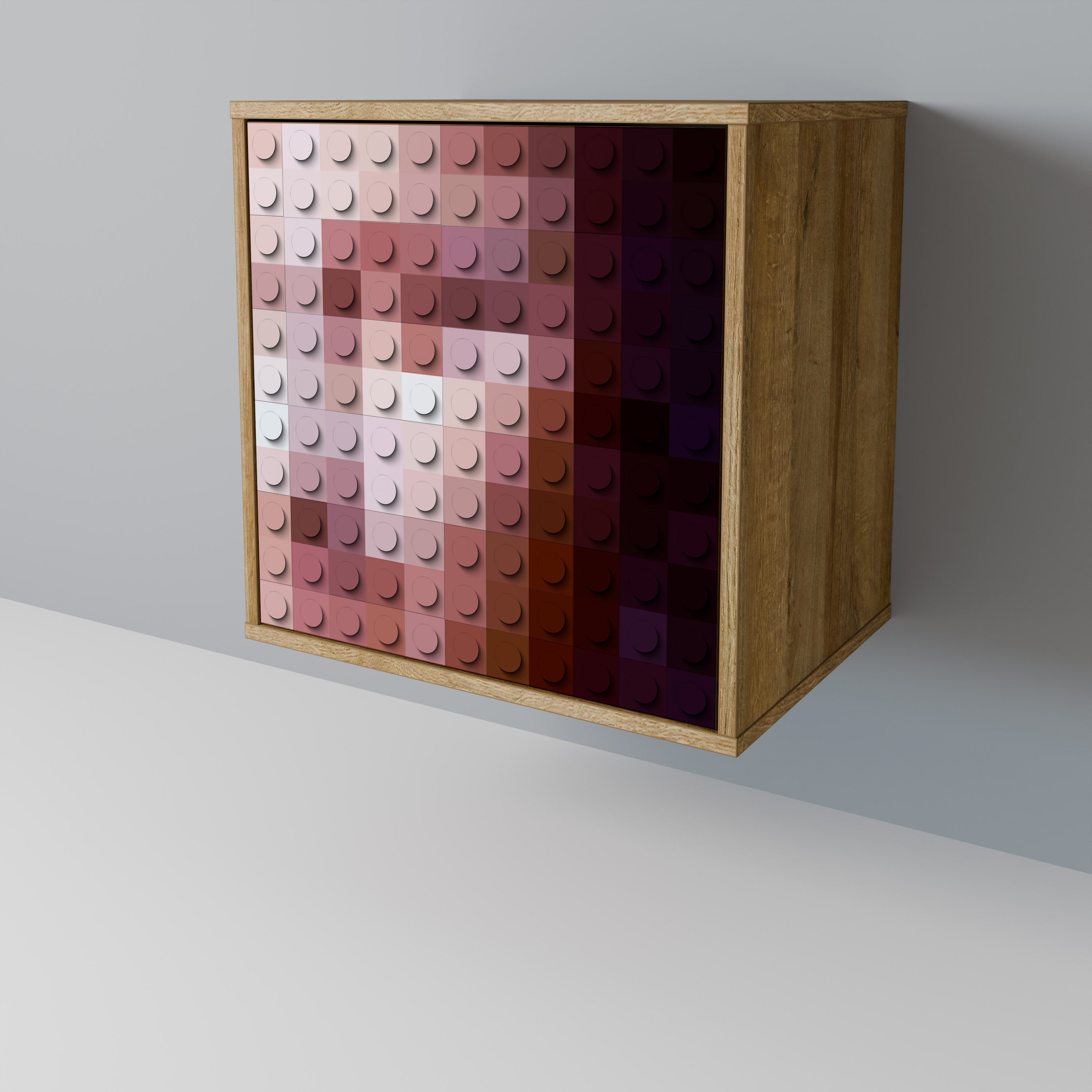 CONSTRUCTIVE ART Aparador de 1 Porta em Efeito Carvalho