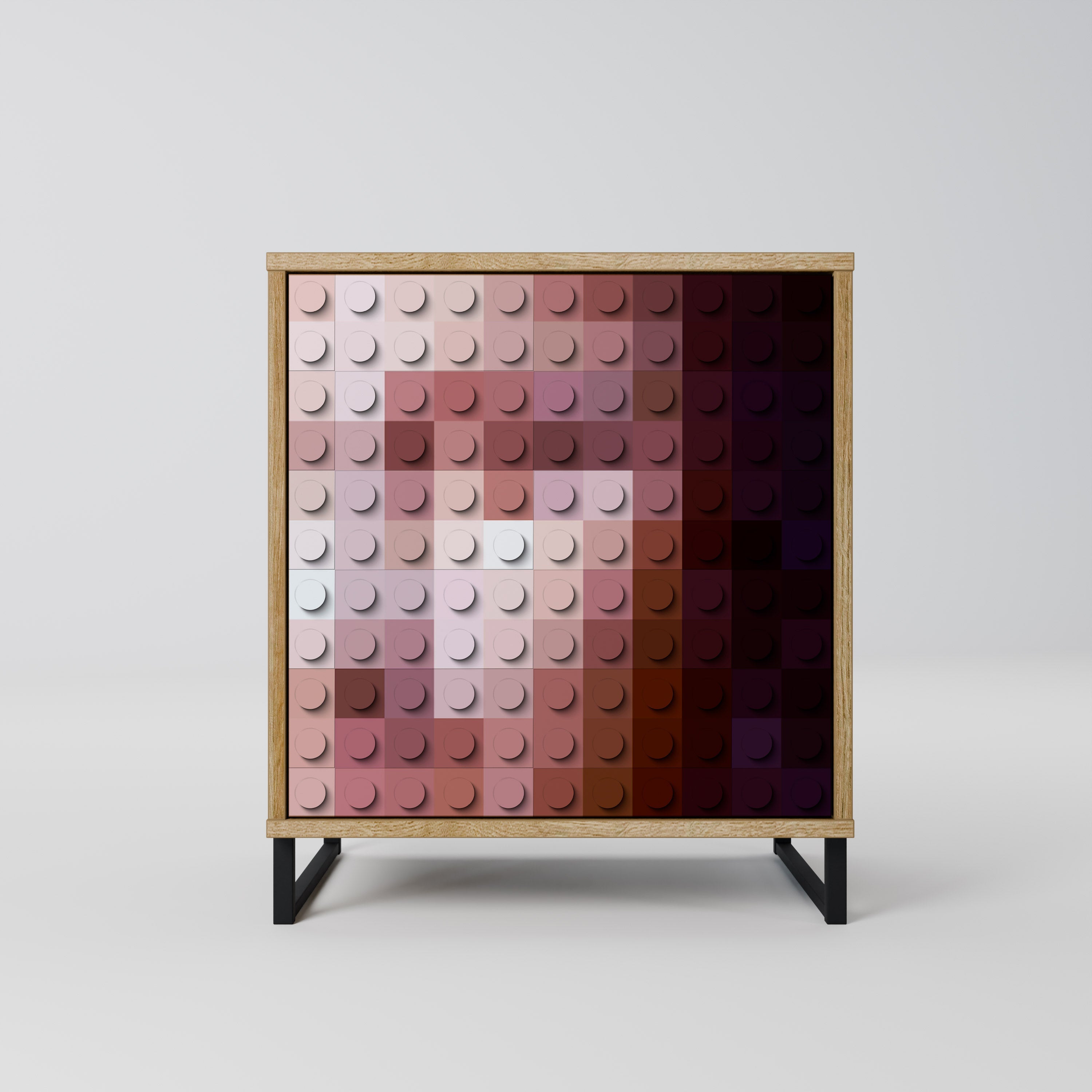 CONSTRUCTIVE ART Aparador de 1 Porta em Efeito Carvalho