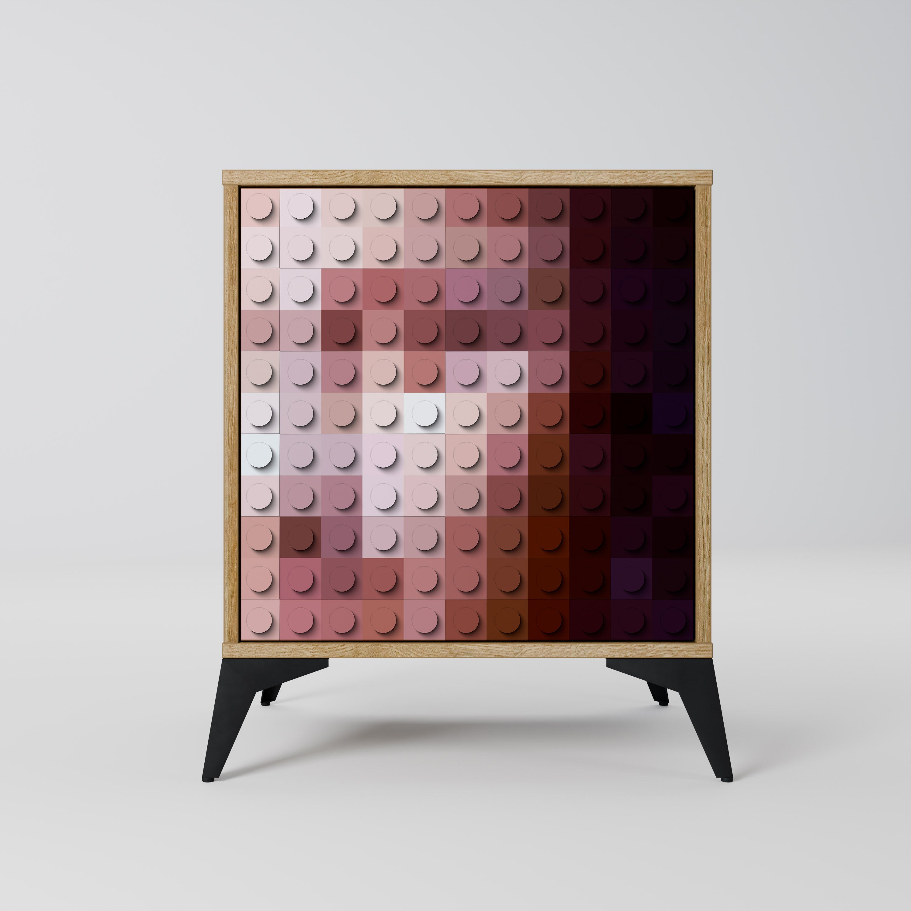 CONSTRUCTIVE ART Aparador de 1 Porta em Efeito Carvalho