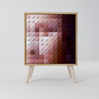 CONSTRUCTIVE ART Aparador de 1 Porta em Efeito Carvalho