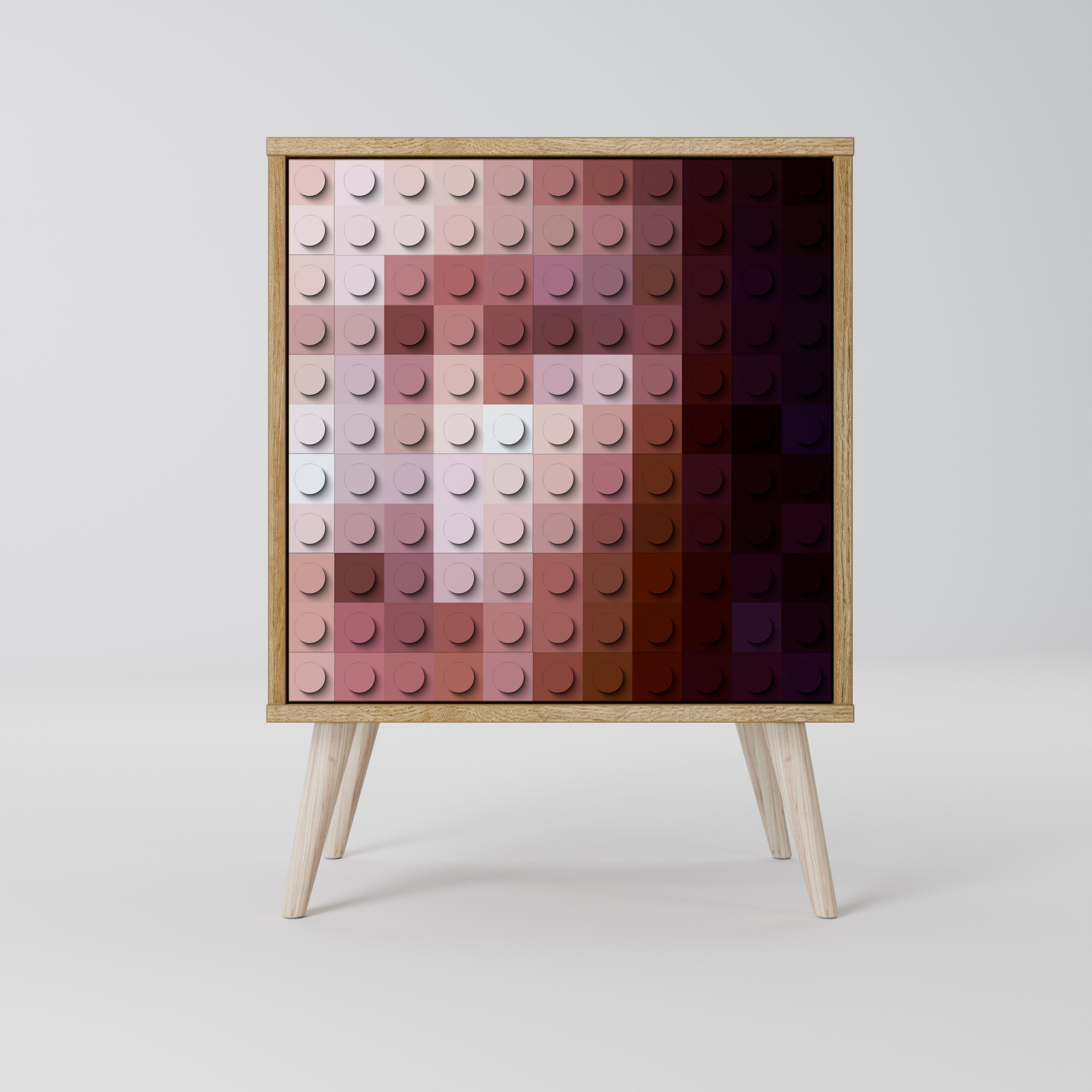 CONSTRUCTIVE ART Aparador de 1 Porta em Efeito Carvalho