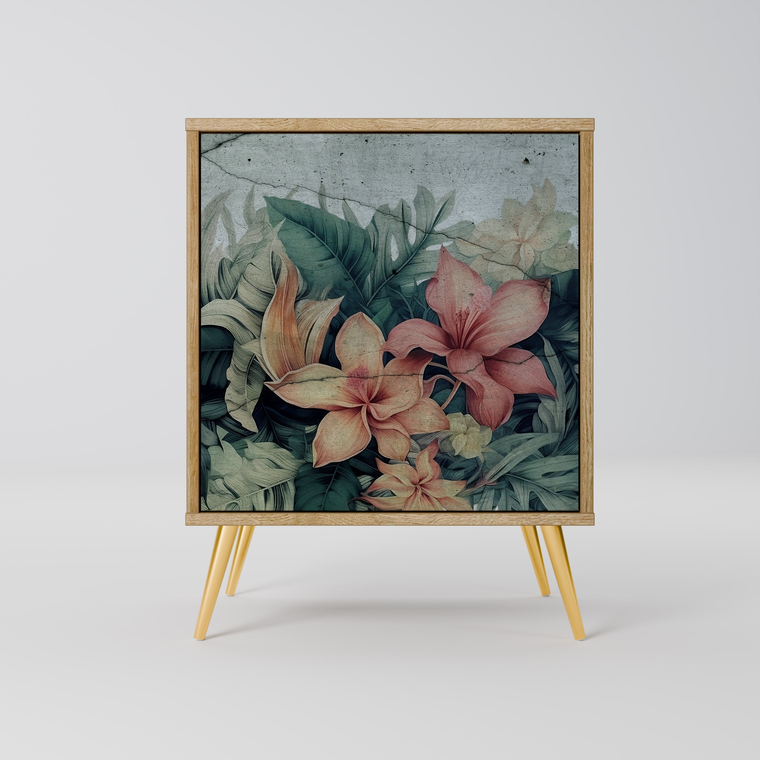 HEAVENLY BLOOM Aparador de 1 Porta em Efeito Carvalho