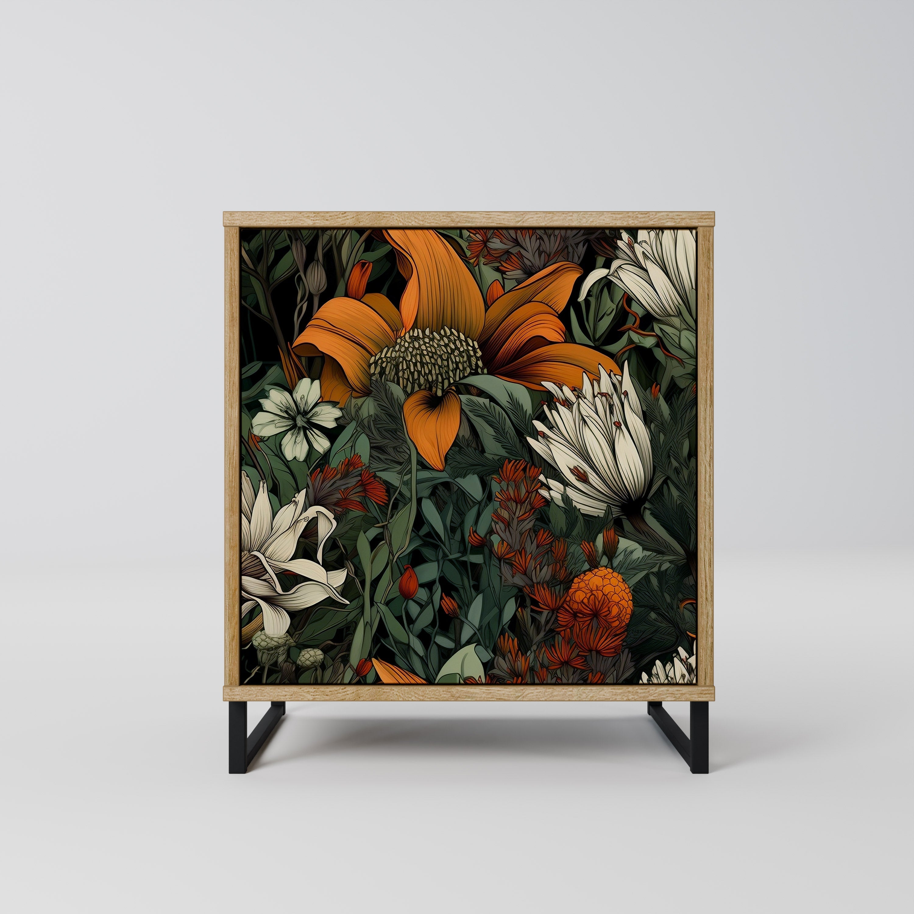 MIDNIGHT SPROUT Aparador de 1 Porta em Efeito Carvalho