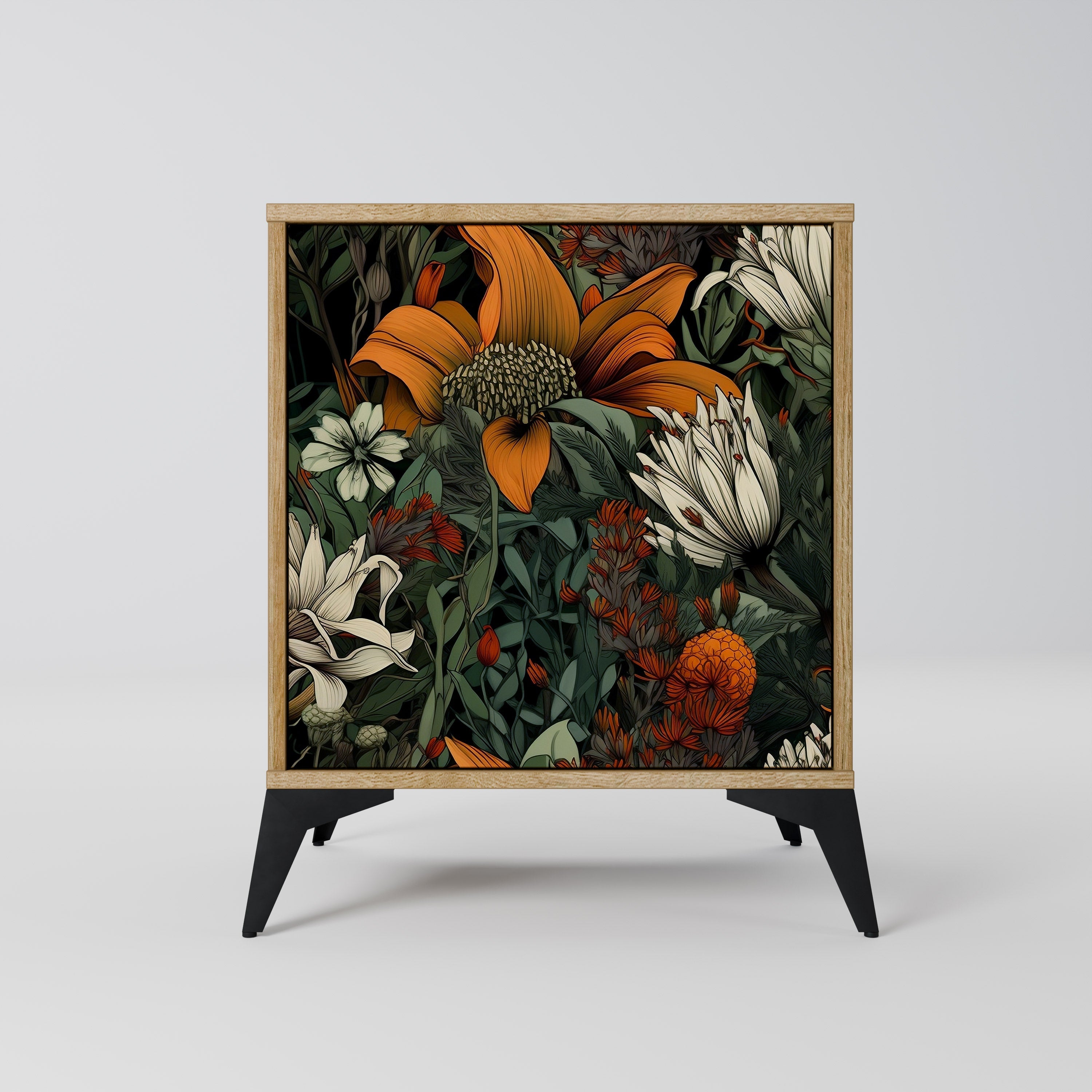 MIDNIGHT SPROUT Aparador de 1 Porta em Efeito Carvalho